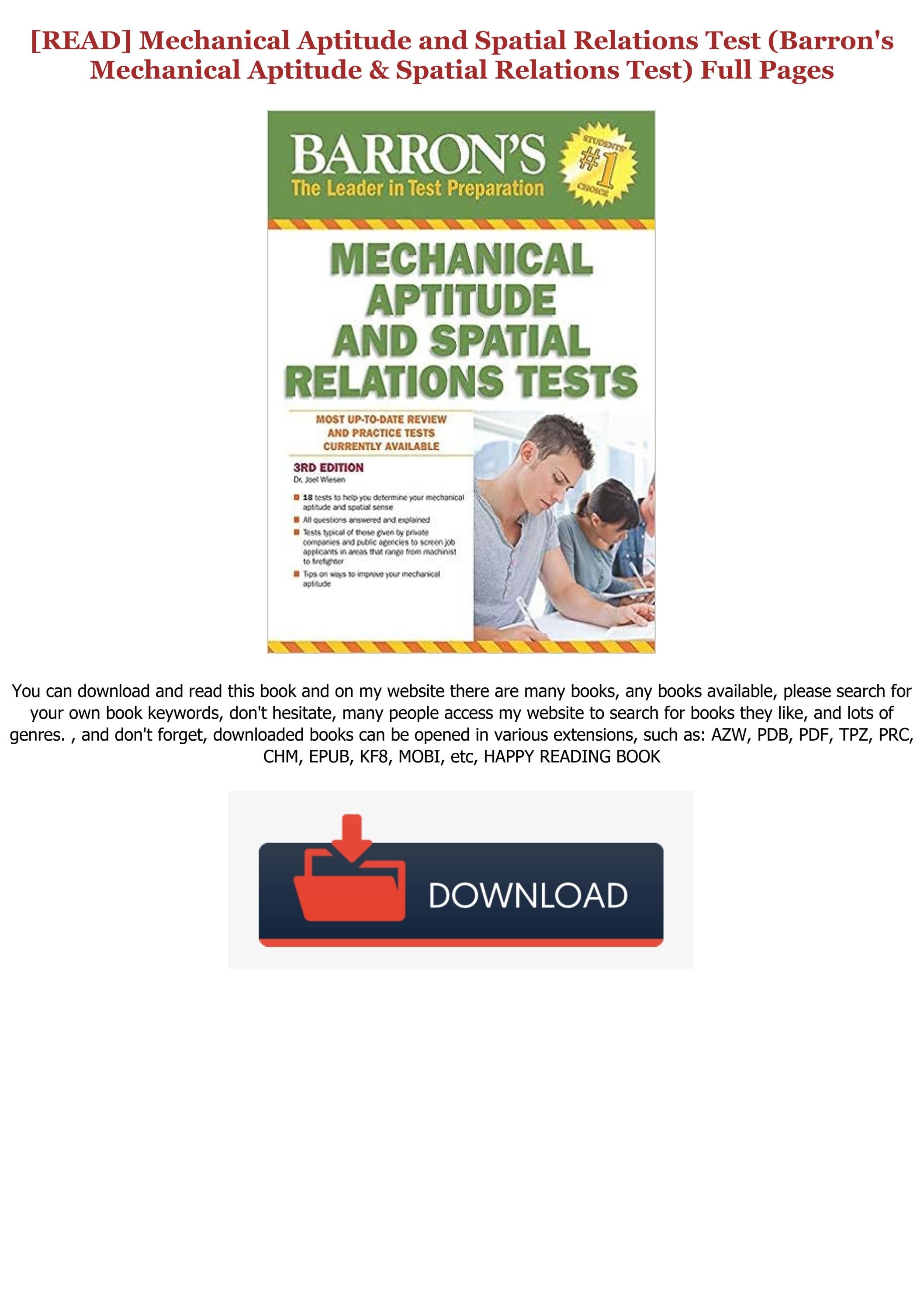 Mechanical Aptitude And Spatial Relations Test