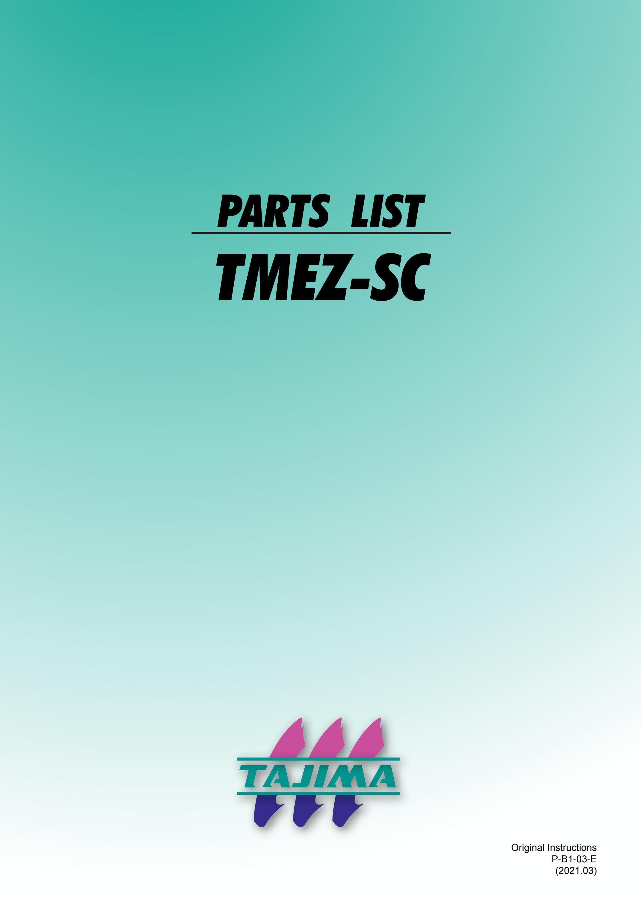 TAJIMA TMEZSC Parts List by AJS Embroidery Services Limited Issuu