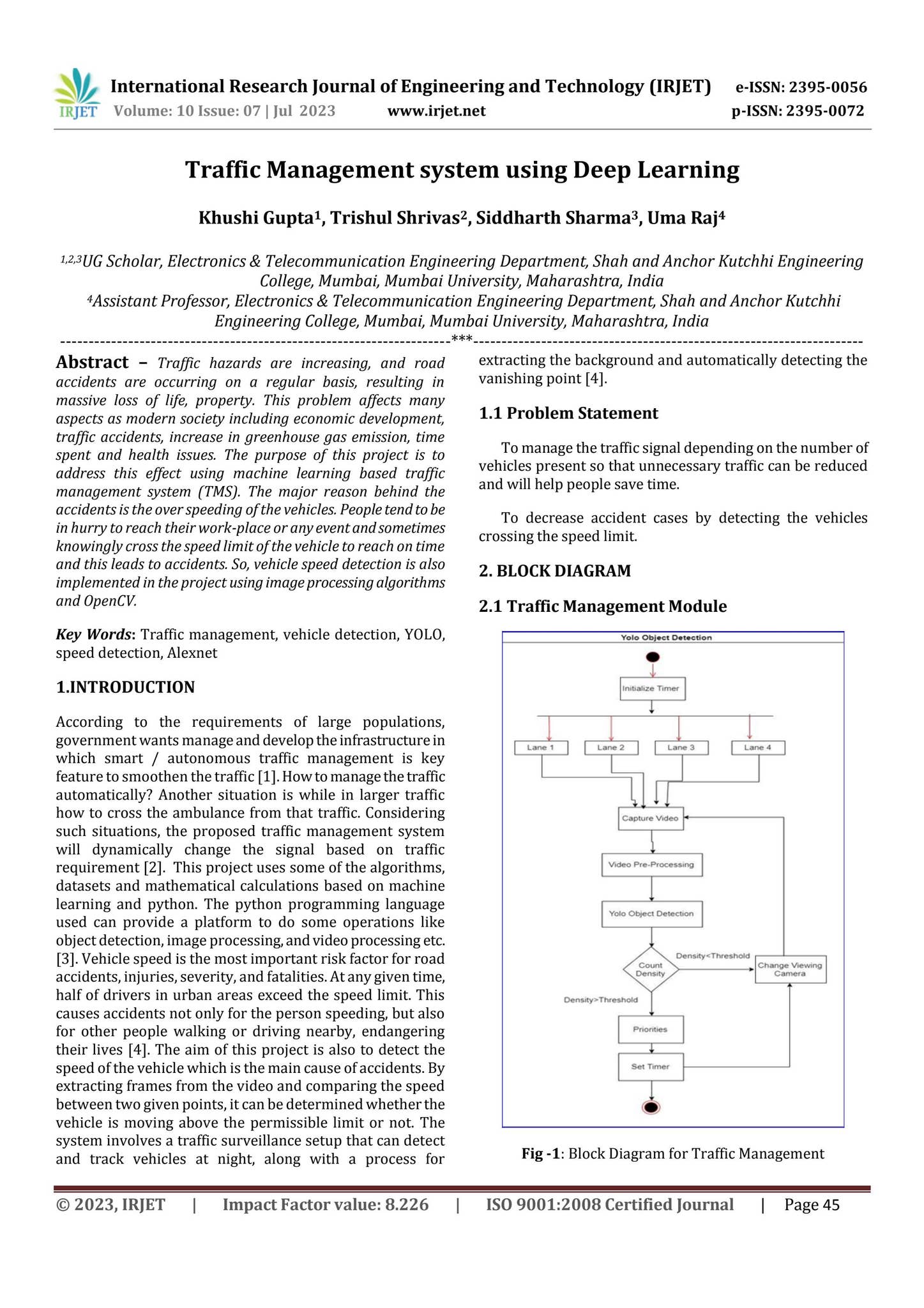 Traffic Management system using Deep Learning by IRJET Journal - Issuu