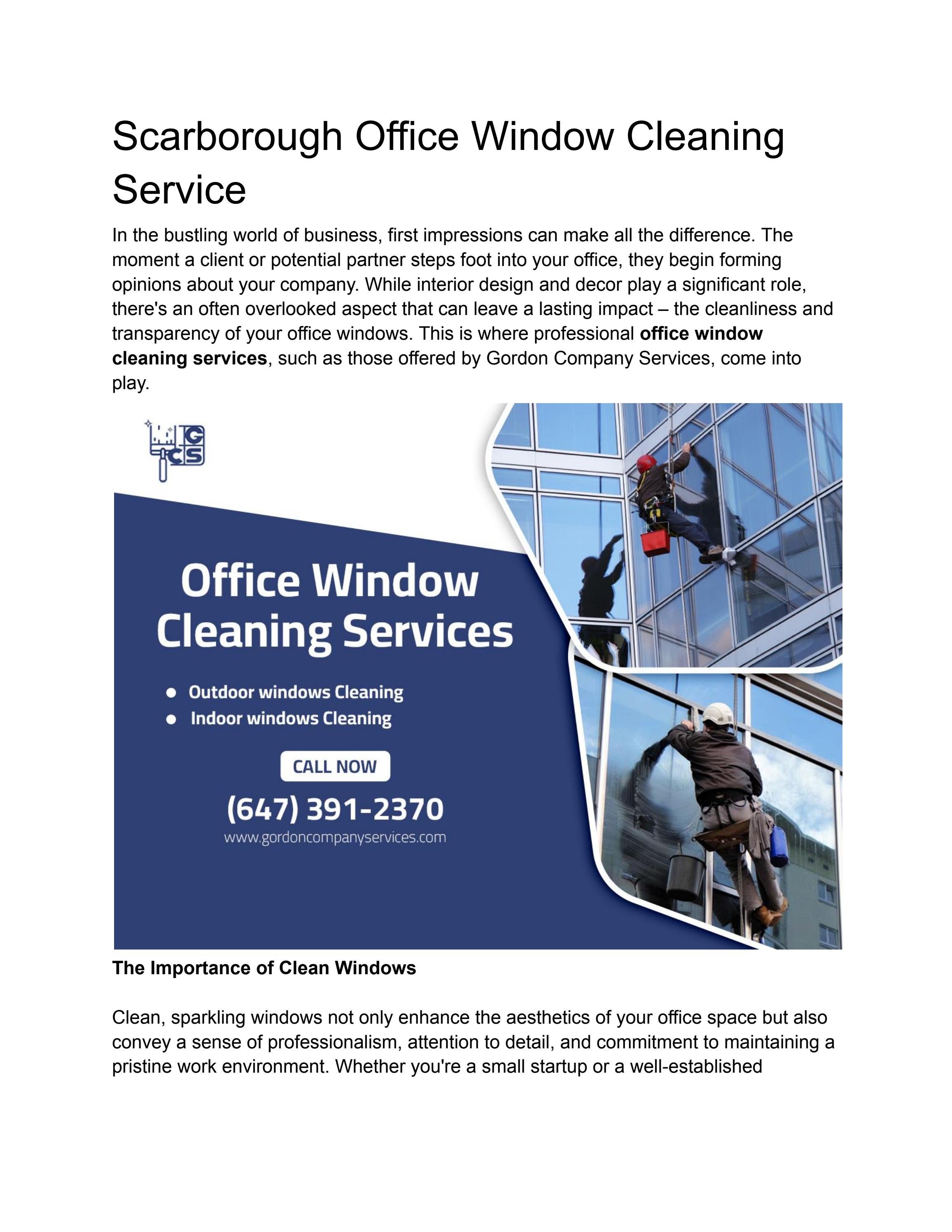 Scarborough office Window Cleaning Service by ciara canada Issuu