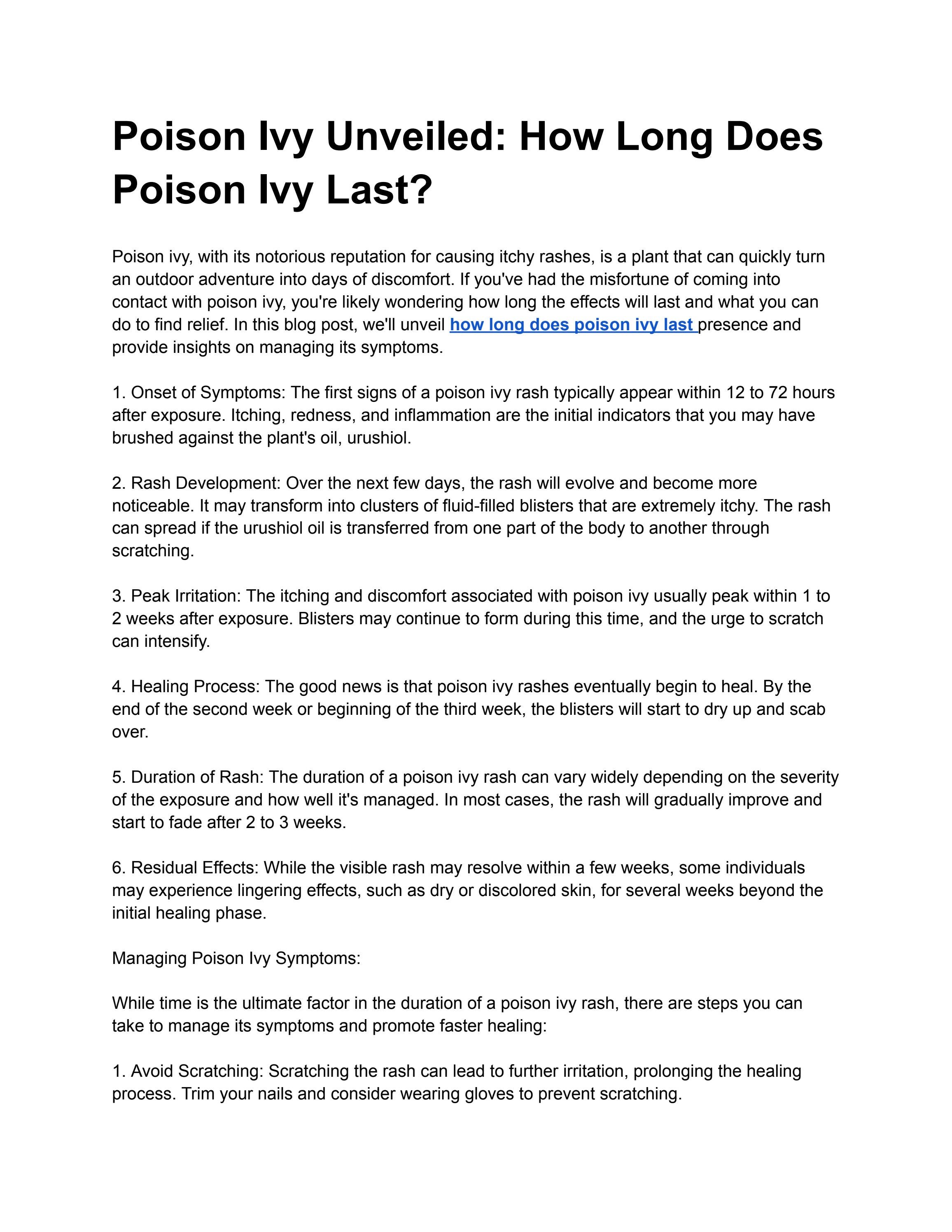 Poison Ivy Unveiled How Long Does Poison Ivy Last? by Pomzo Org Issuu