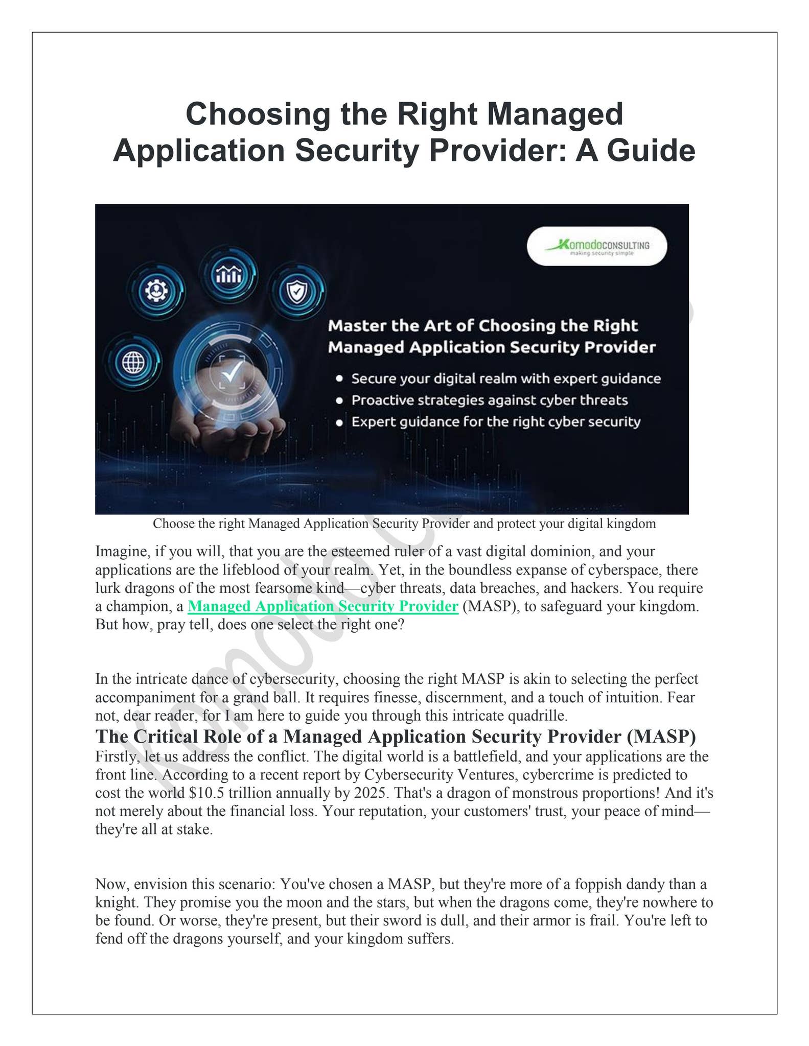 Choosing the Right Managed Application Security Provider: A Guide by ...