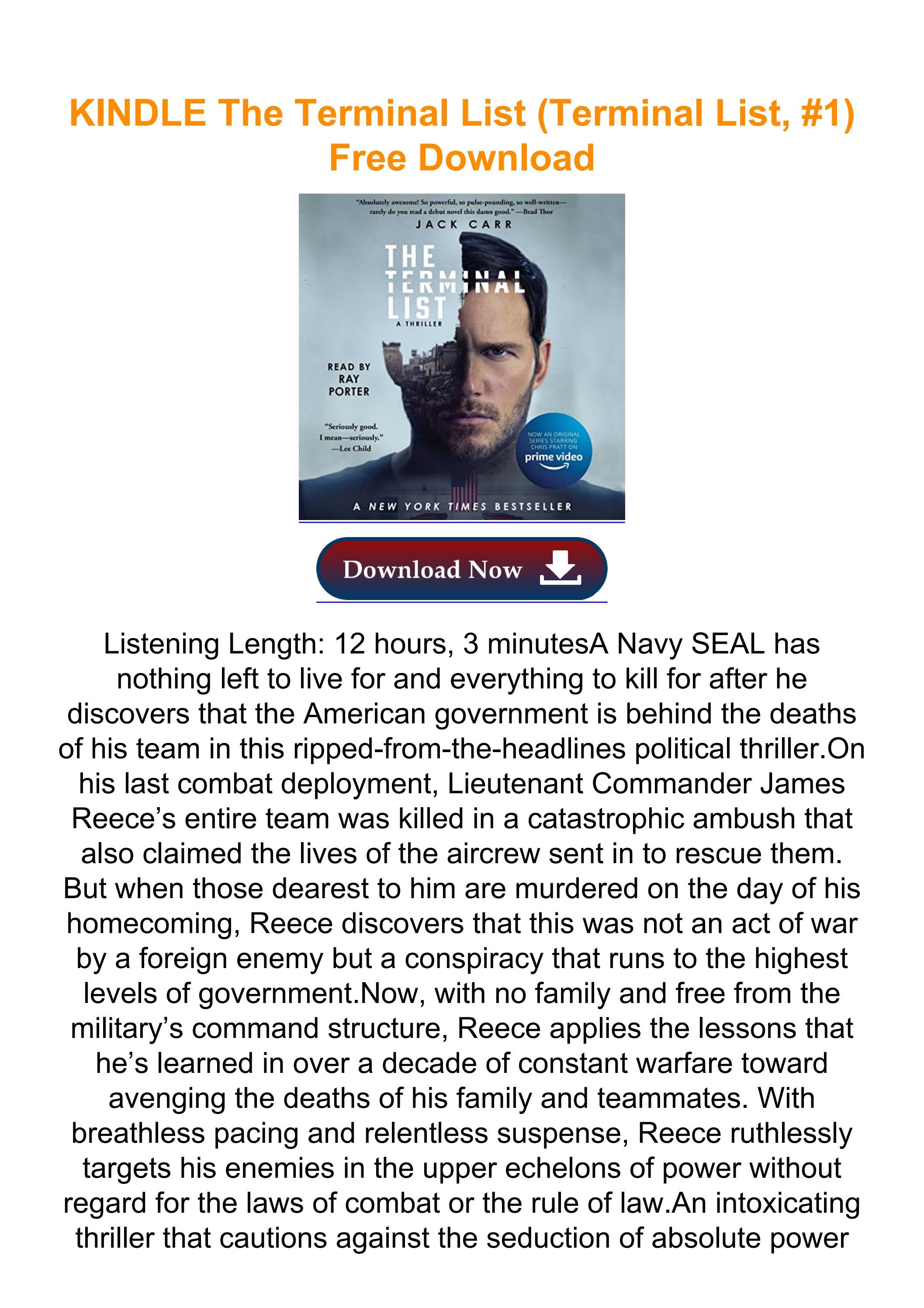 KINDLE The Terminal List (Terminal List, 1) Free Download by
