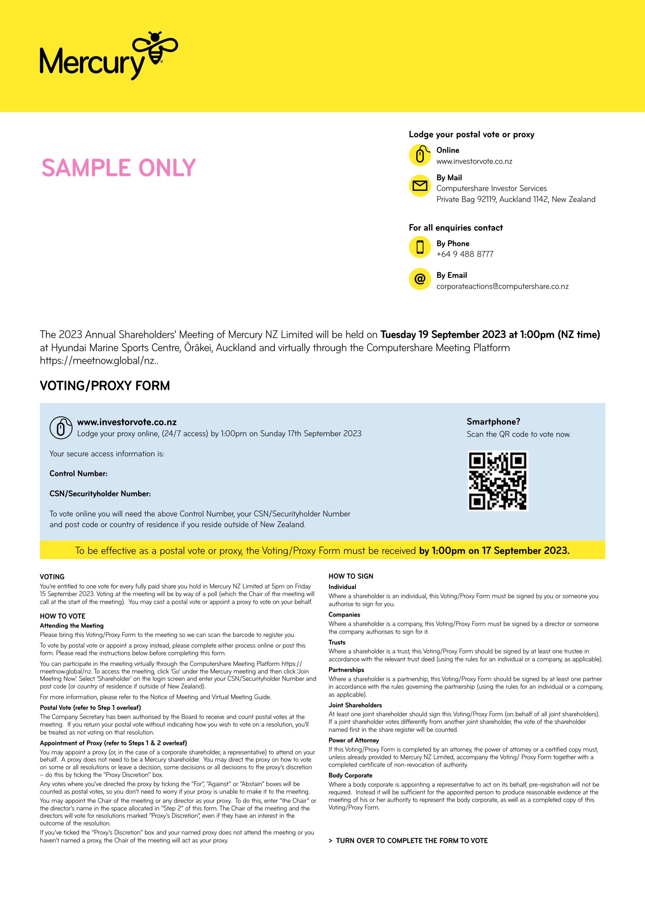 Mercury 2023 Voting Proxy Form by Mercury Issuu