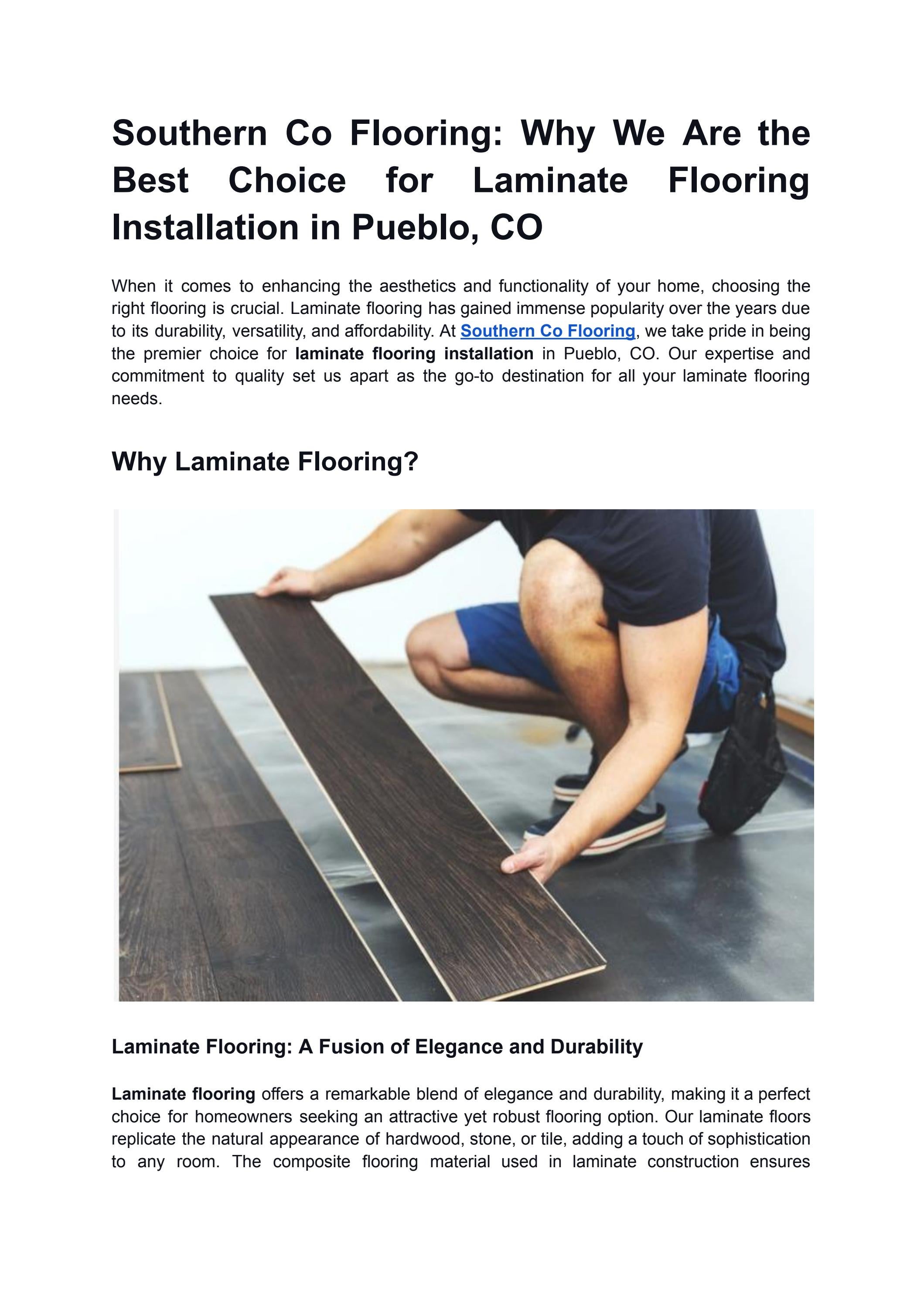 professional flooring installation Pueblo Co by Southern Co Flooring