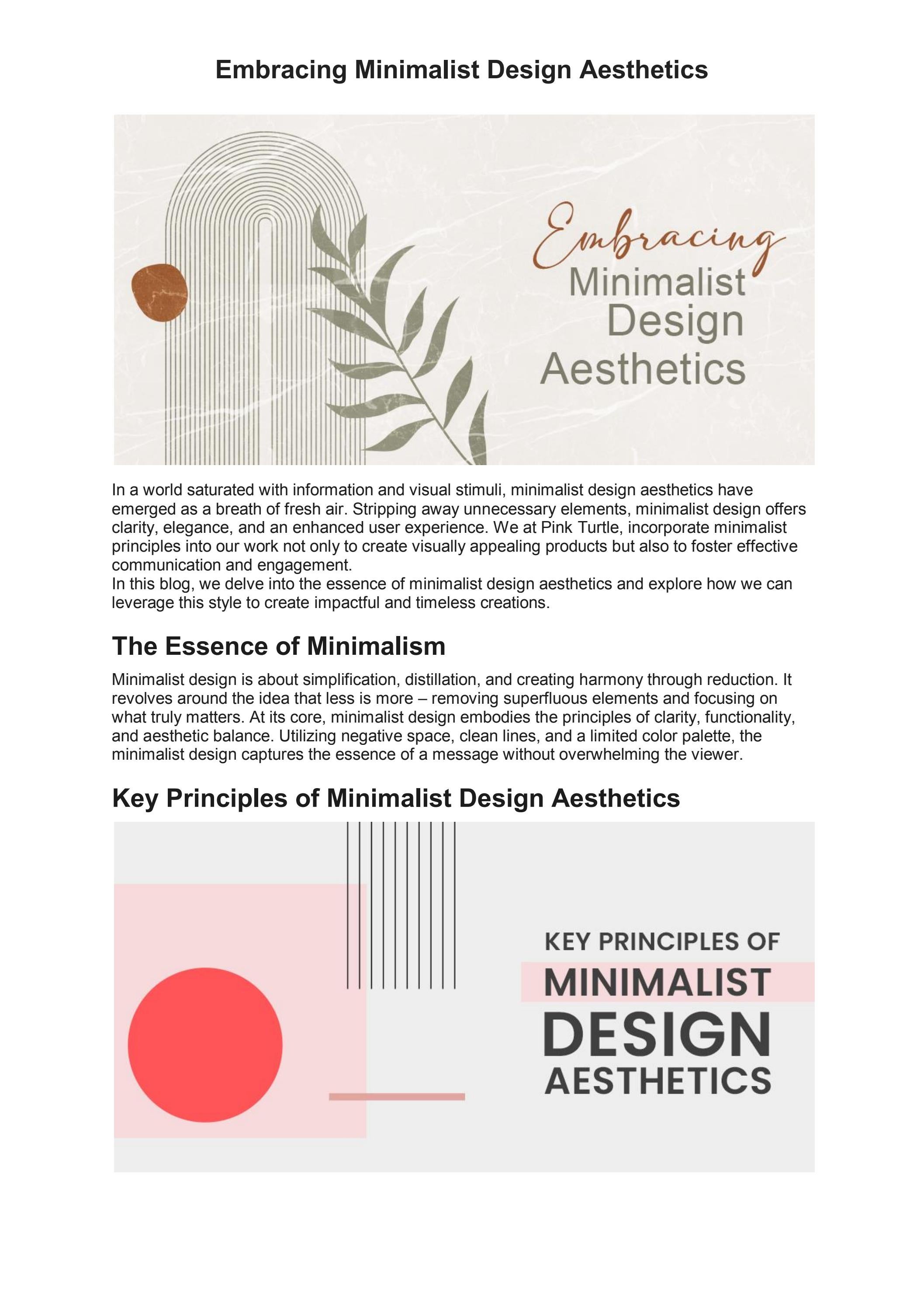 Embracing Minimalist Design Aesthetics by pink turtle Issuu