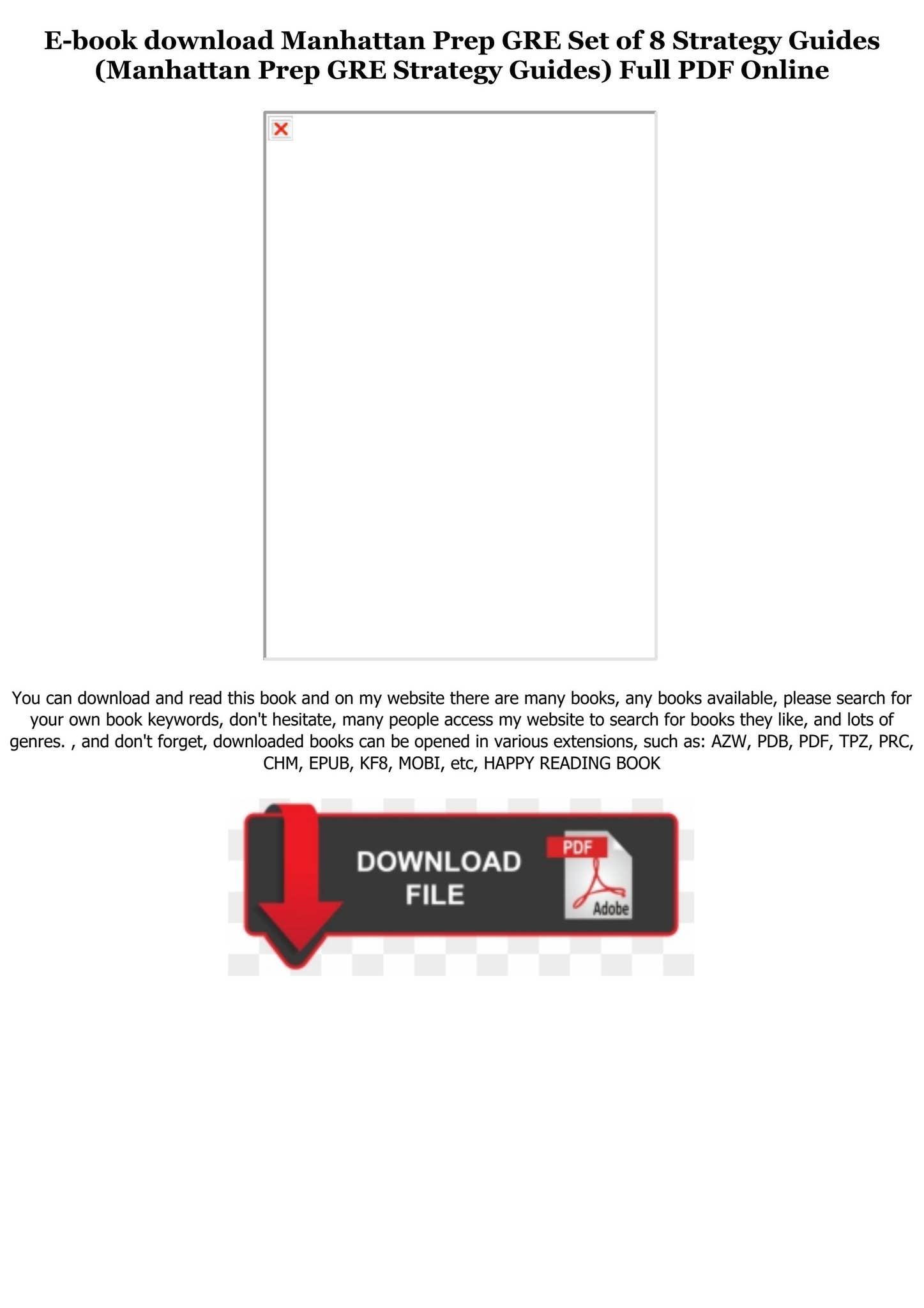 [GET] PDF Manhattan Prep GRE Set of 8 Strategy Guides (Manhattan Prep ...