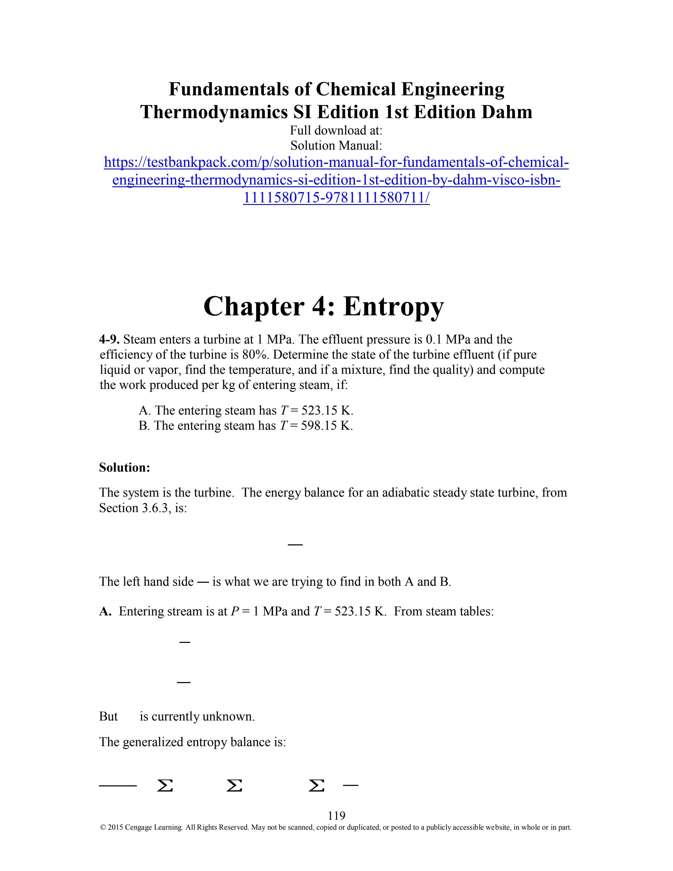 Fundamentals of chemical engineering thermodynamics si edition 1st