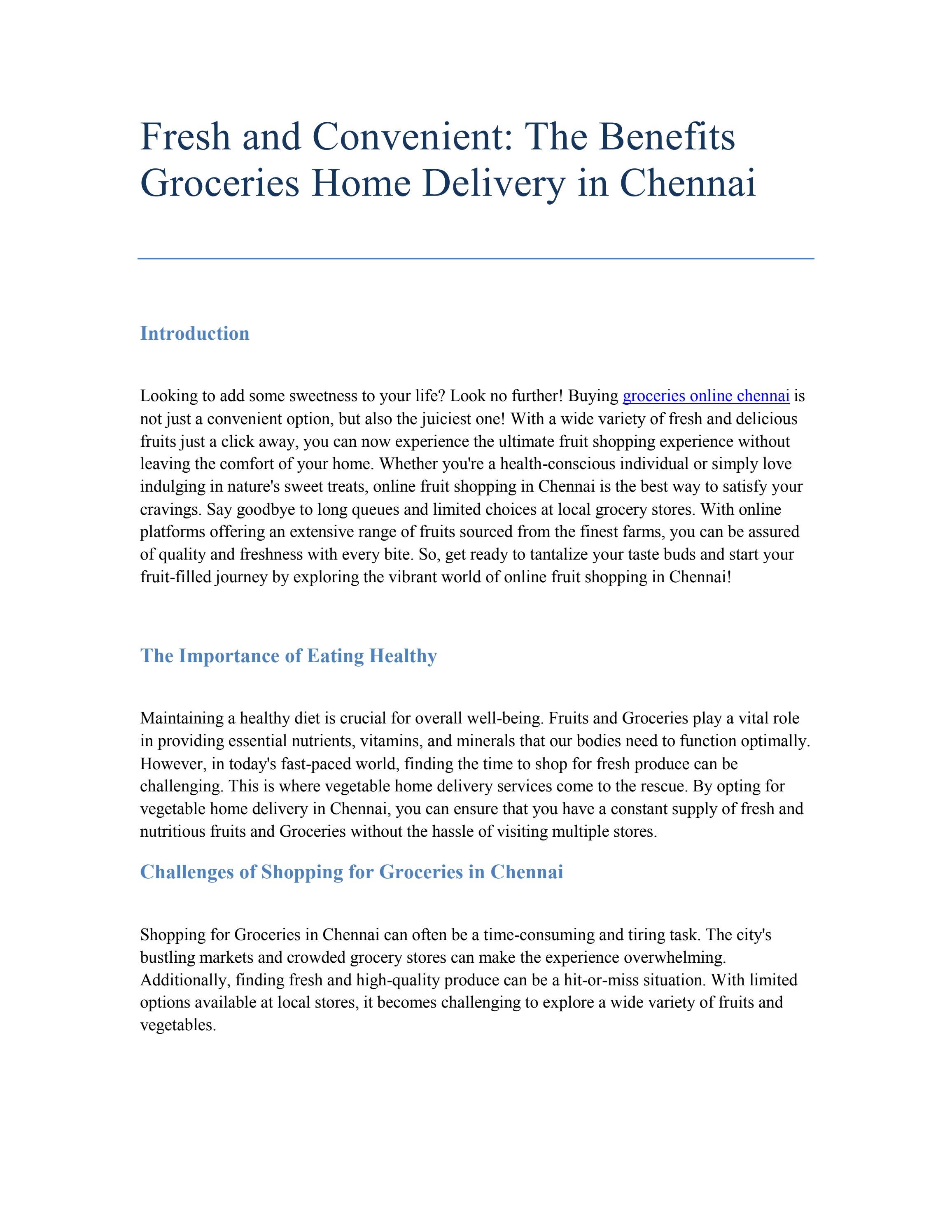 Groceries Online Chennai Convenience at Your Fingertips by