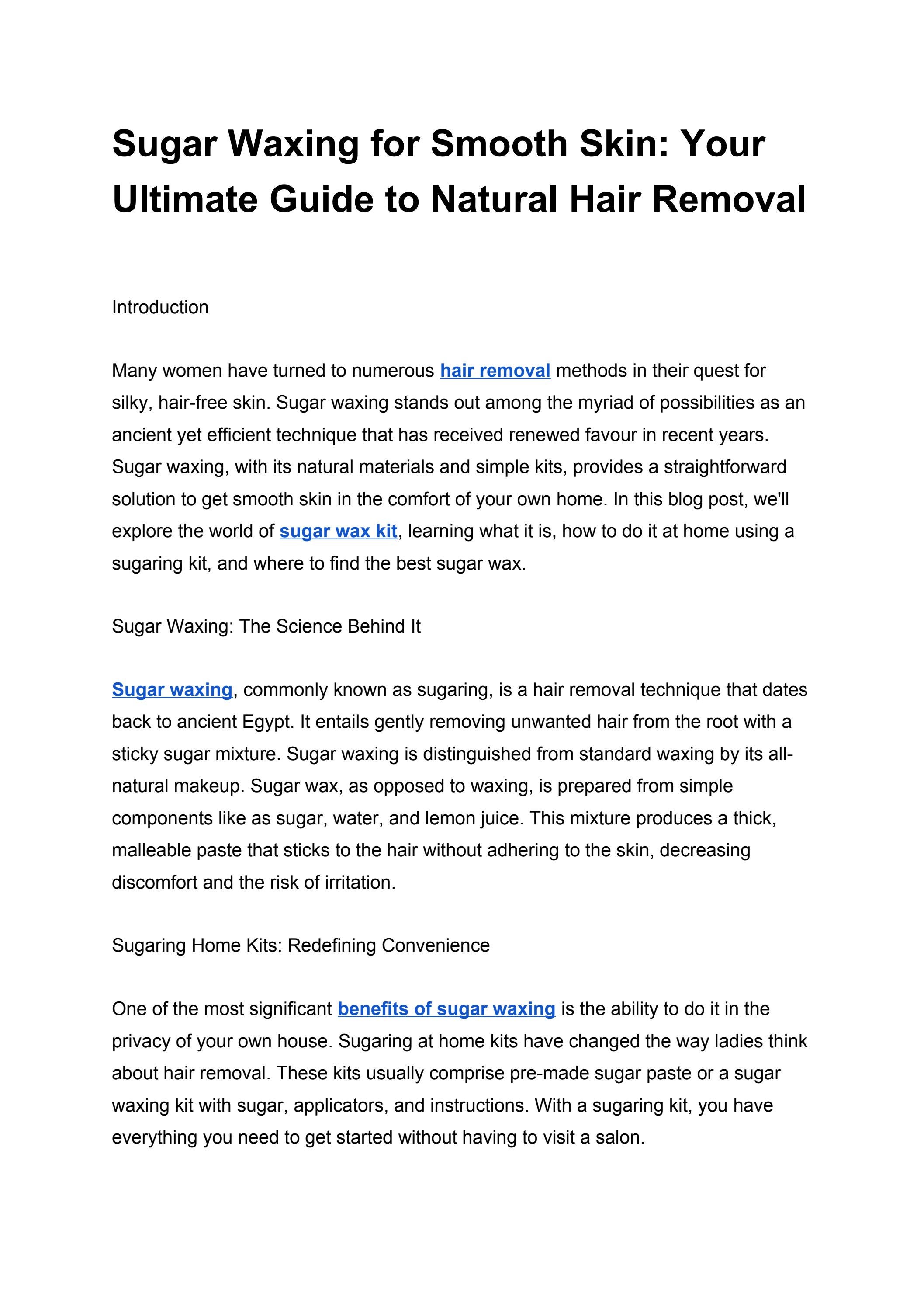 Effortless Hair Removal Discover the Benefits of Sugar Waxing by