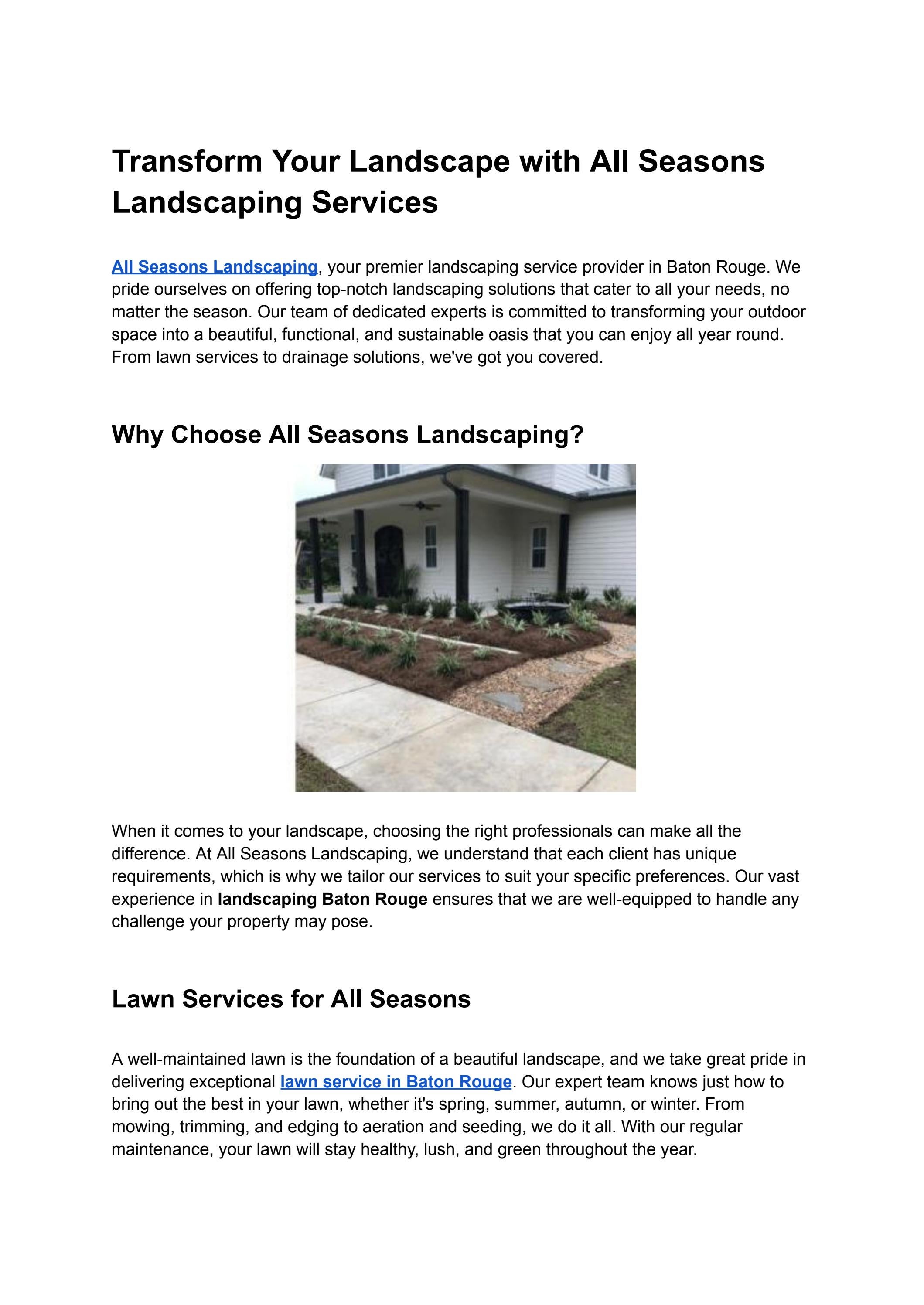 All Seasons Landscaping Services by All seasons Landscaping Services