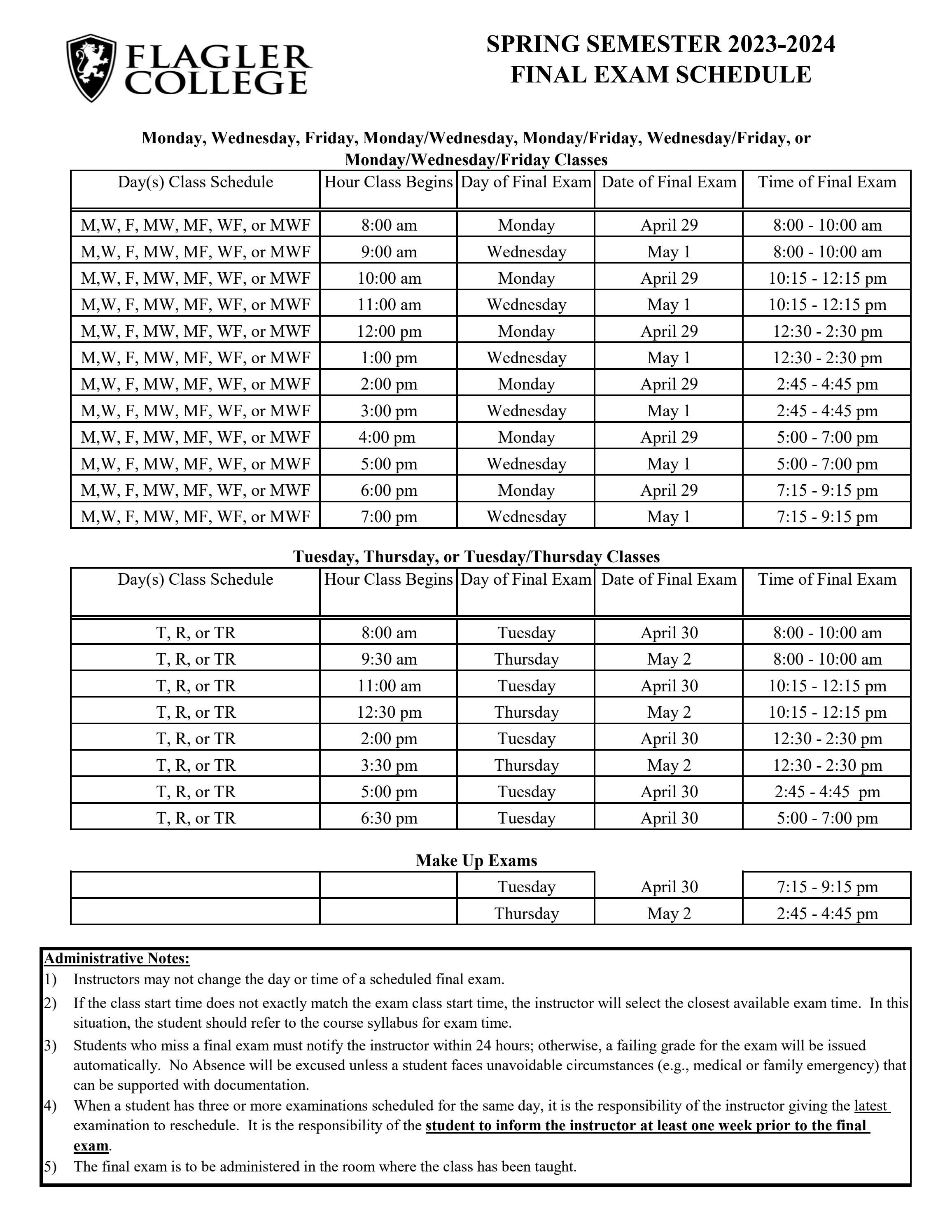 Final Exam Schedule for Spring Semester 2023-2024 by Flagler College - Issuu final-exam-schedule-for-spring-semester-2023-2024-by-flagler-college-issuu