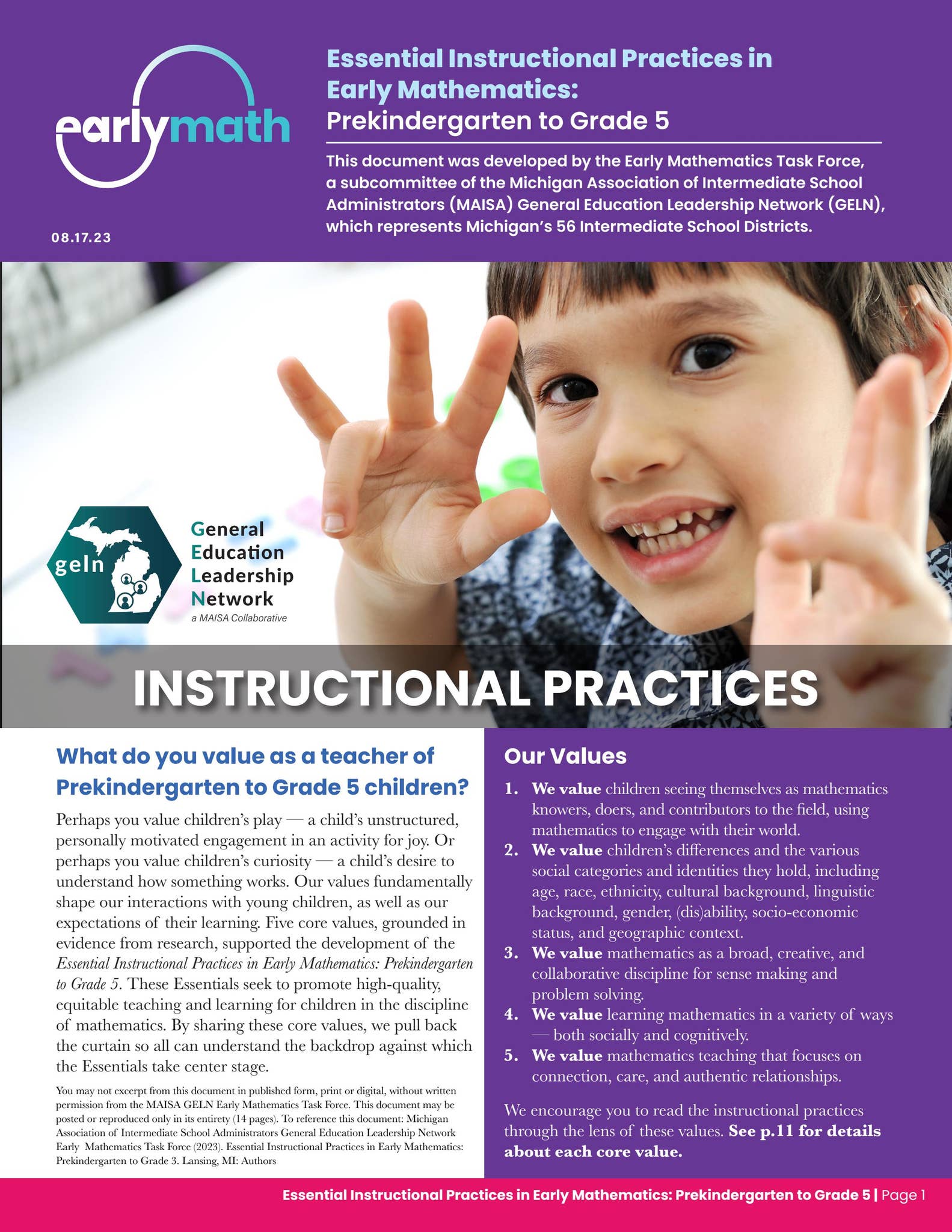 Essential Instructional Practices in Early Mathematics: Prekindergarten ...