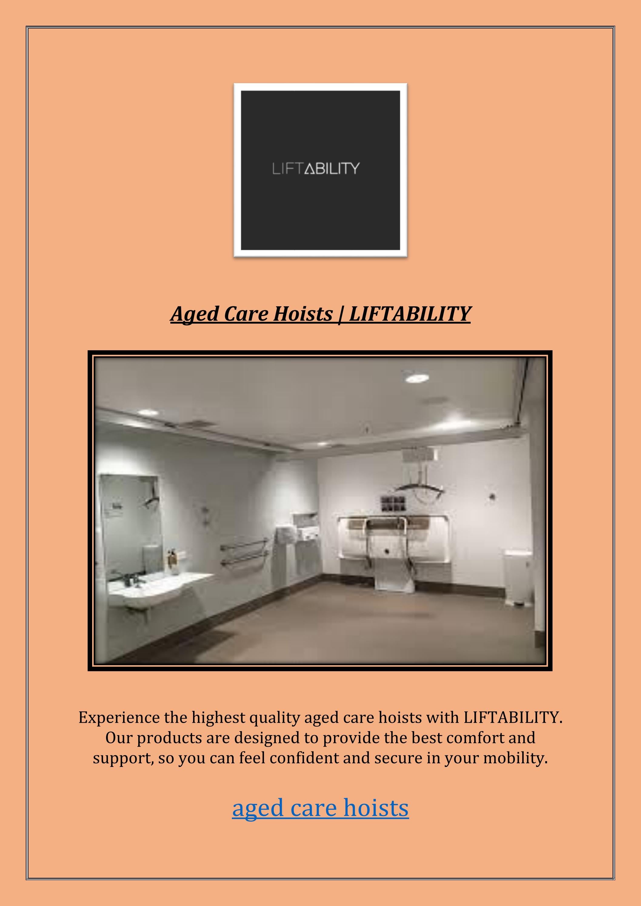 Aged Care Hoists LIFTABILITY by LiftAbility Issuu