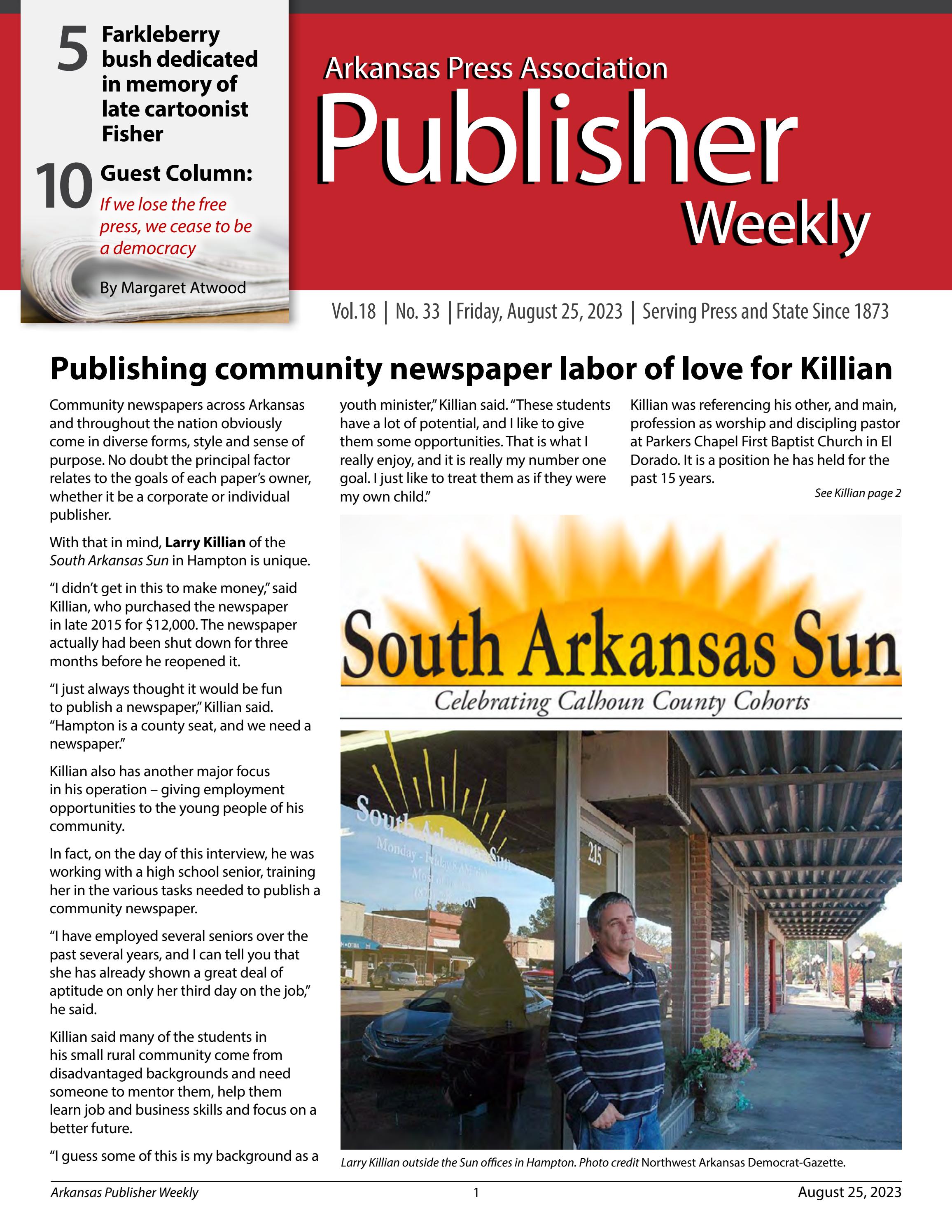 Arkansas Publisher Weekly August 24, 2023 by Arkansas Press