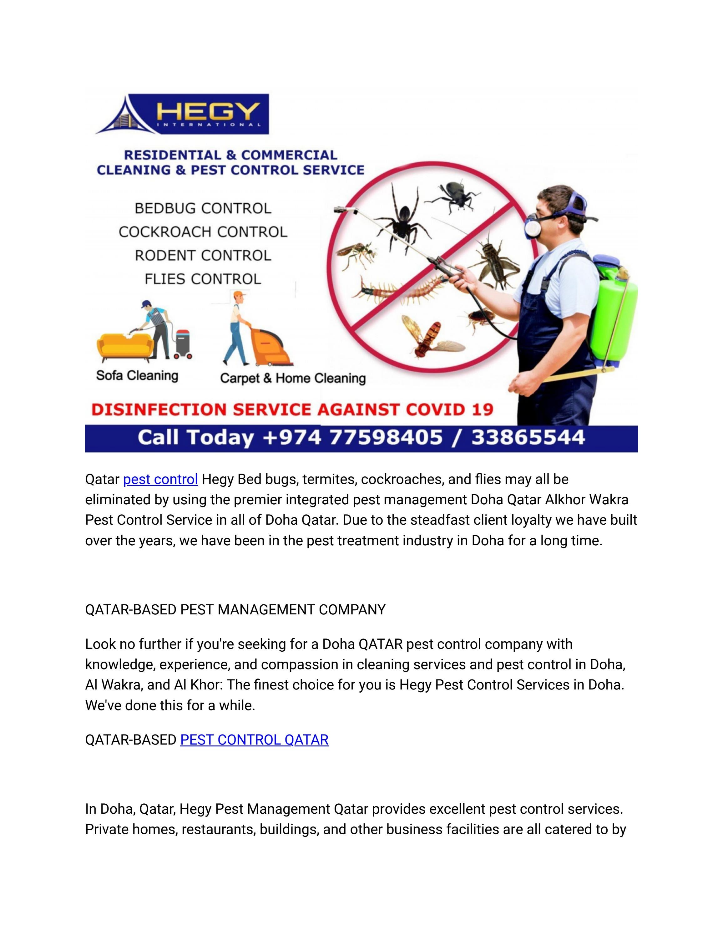 Best Pest Control Companies in Doha Qatar by Hegy International Issuu