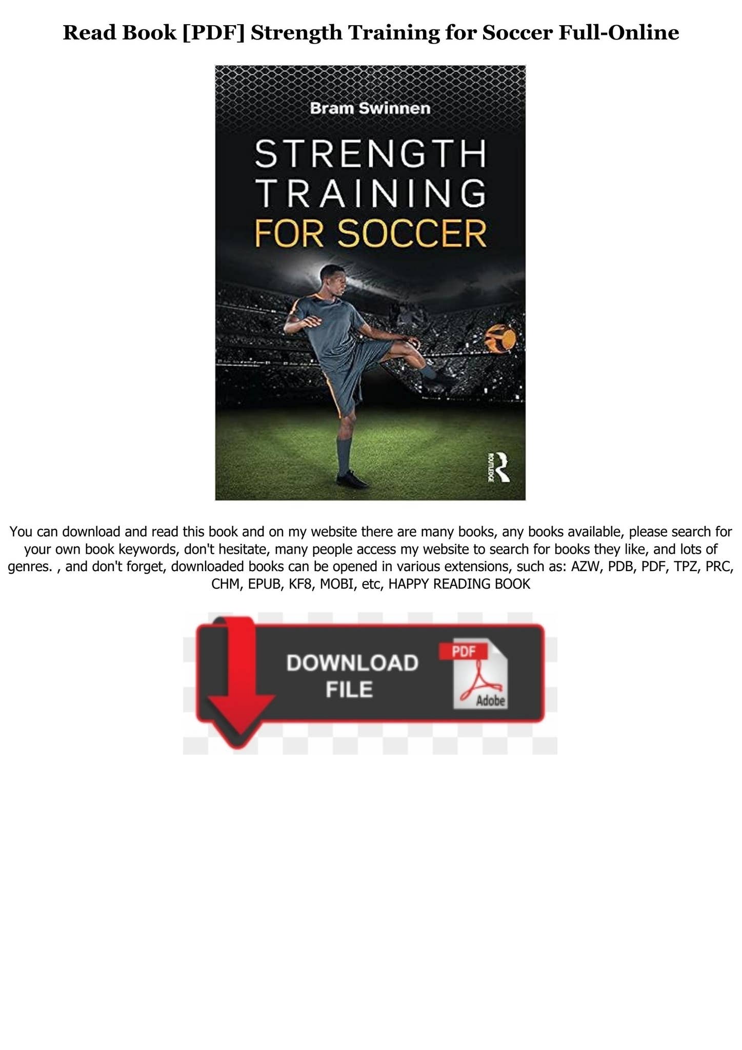 ^DOWNLOAD E.B.O.O.K.# Strength Training for Soccer Full-Online by ...