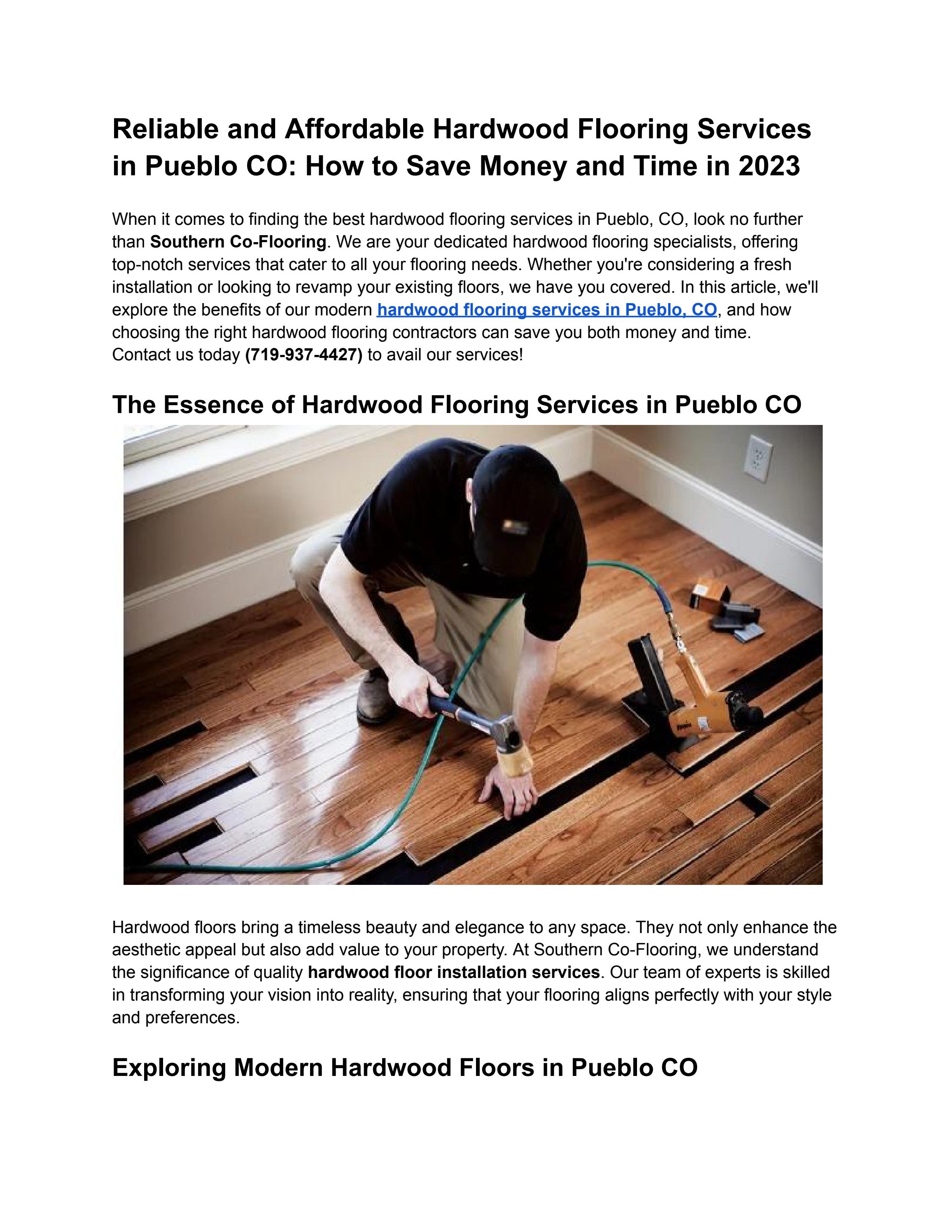 professional flooring installation Pueblo Co hardwood floor