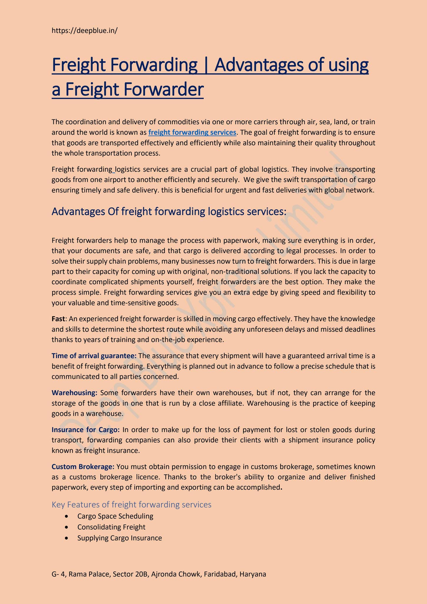 Freight Forwarding | Advantages of using a Freight Forwarder by Deep ...