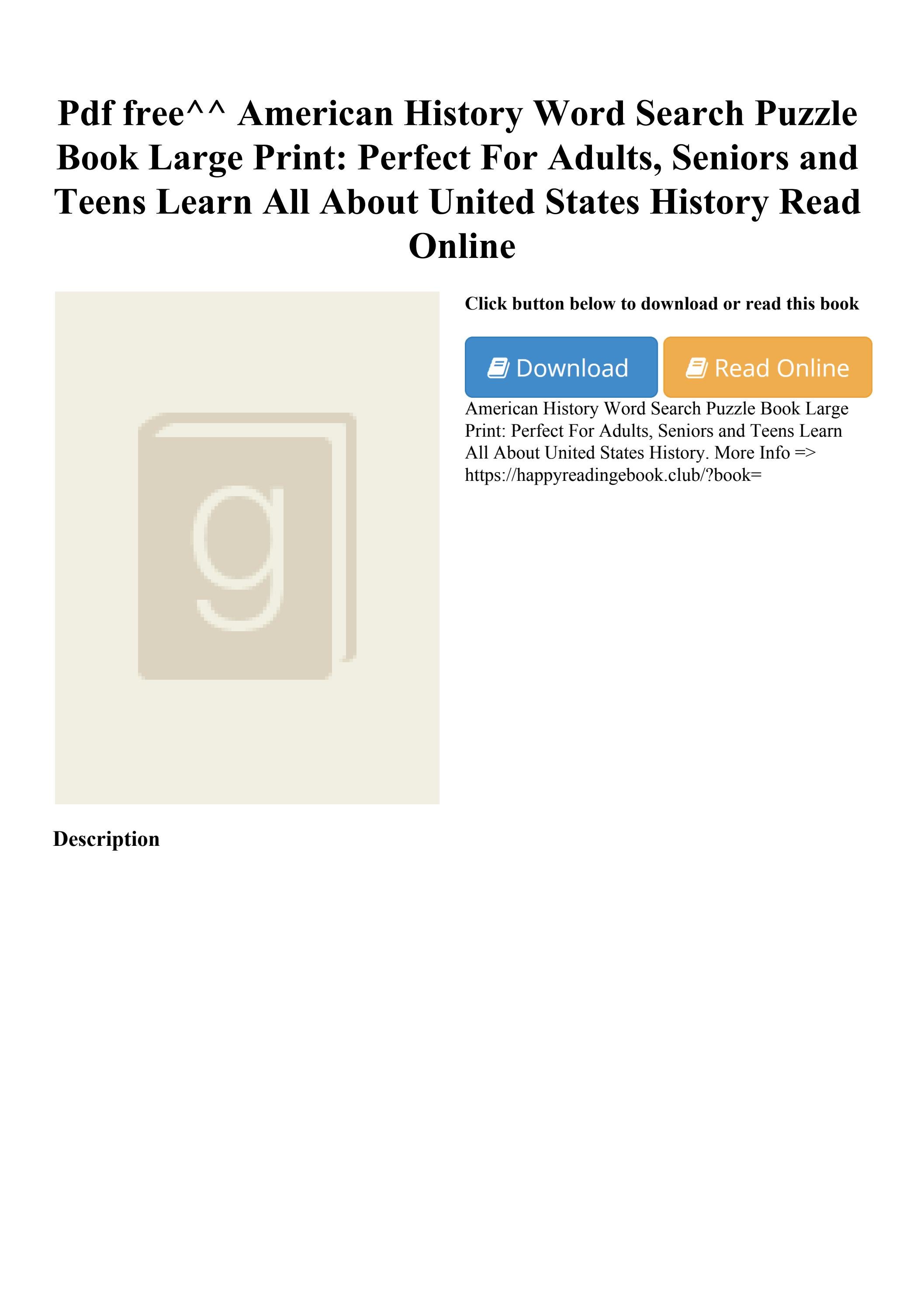 Pdf free^^ American History Word Search Puzzle Book Large Print Perfect ...
