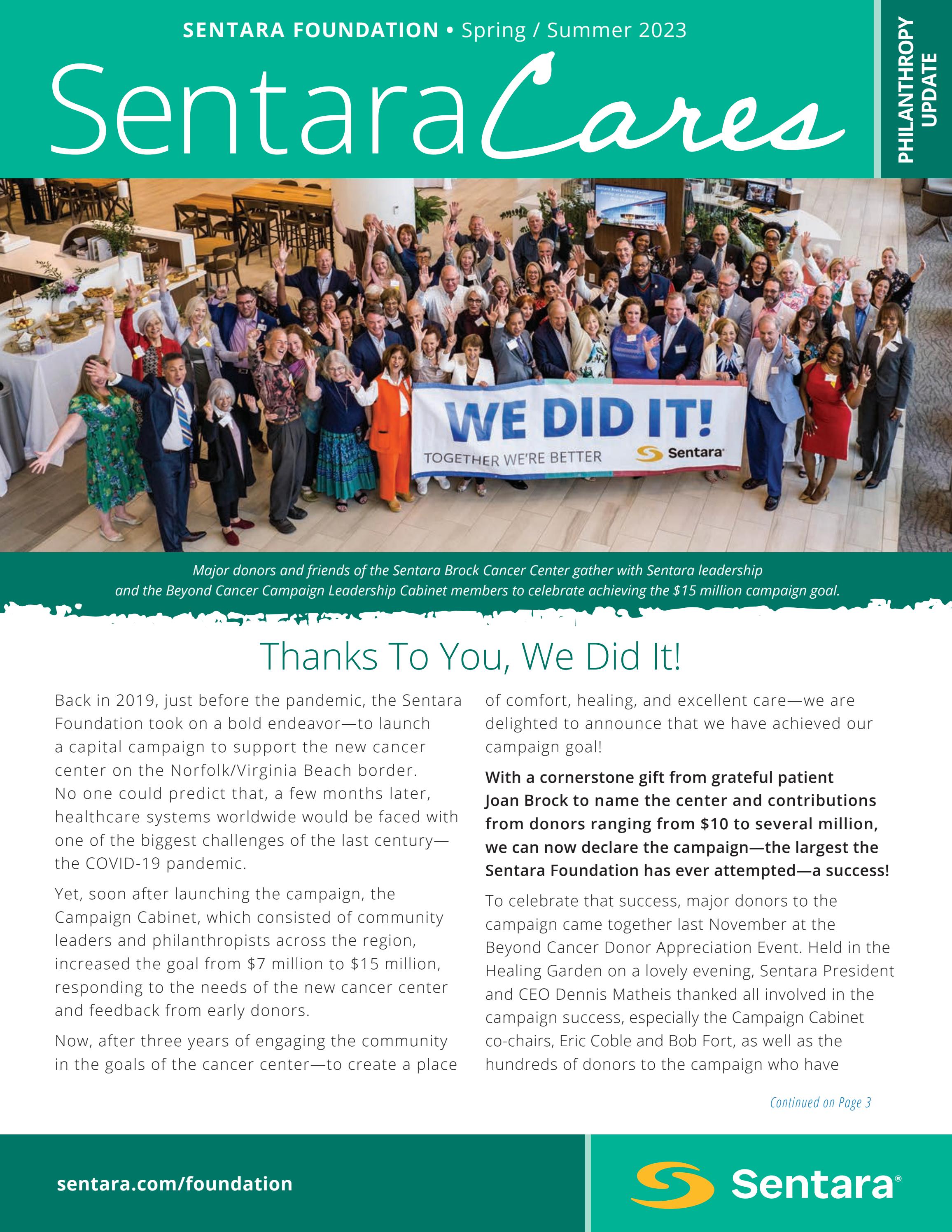 Sentara Cares - Spring/Summer 2023 by sentarafoundation - Issuu