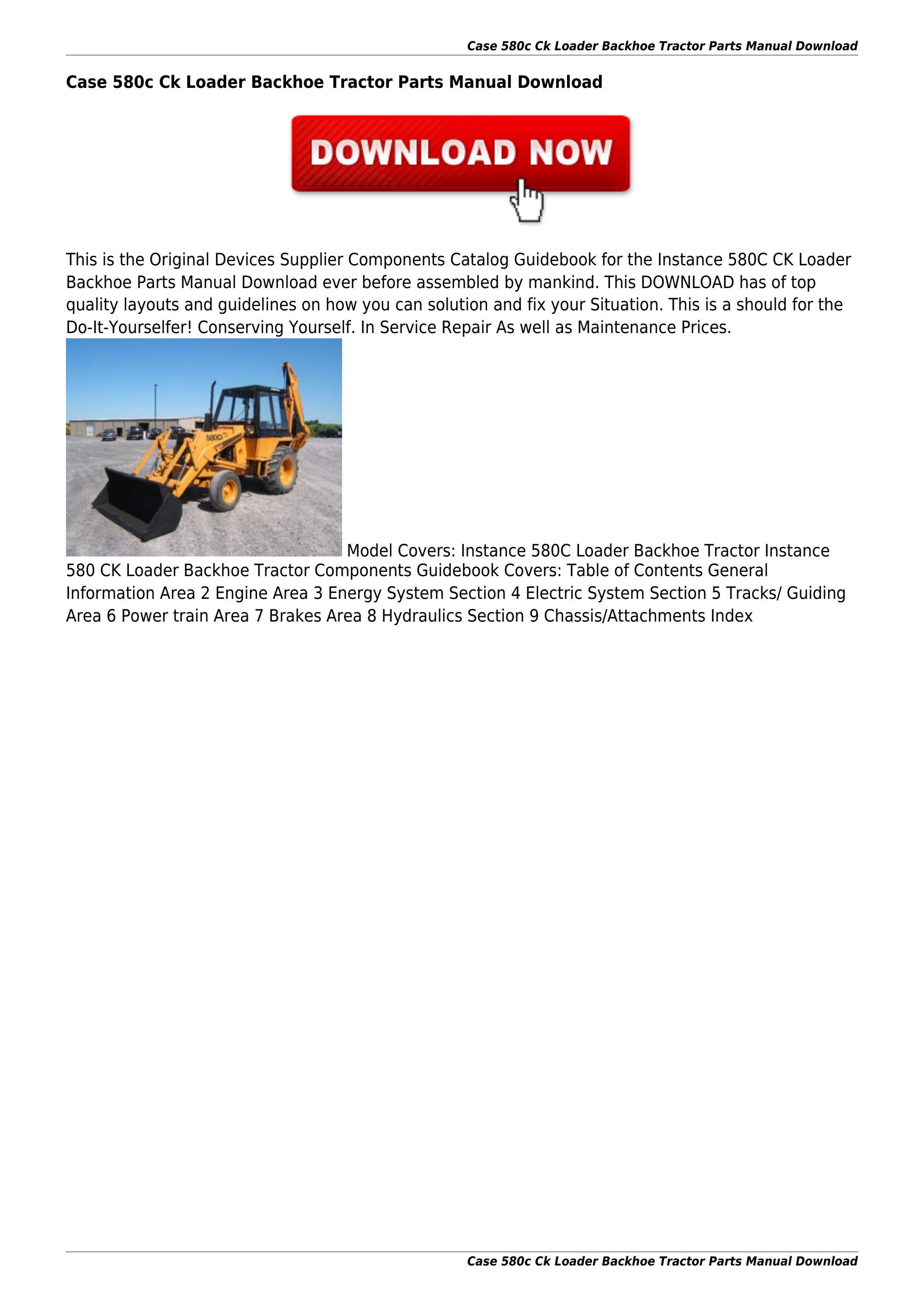 Case 580c Ck Loader Tractor Parts Manual Download by 9idokskdmwna - Issuu