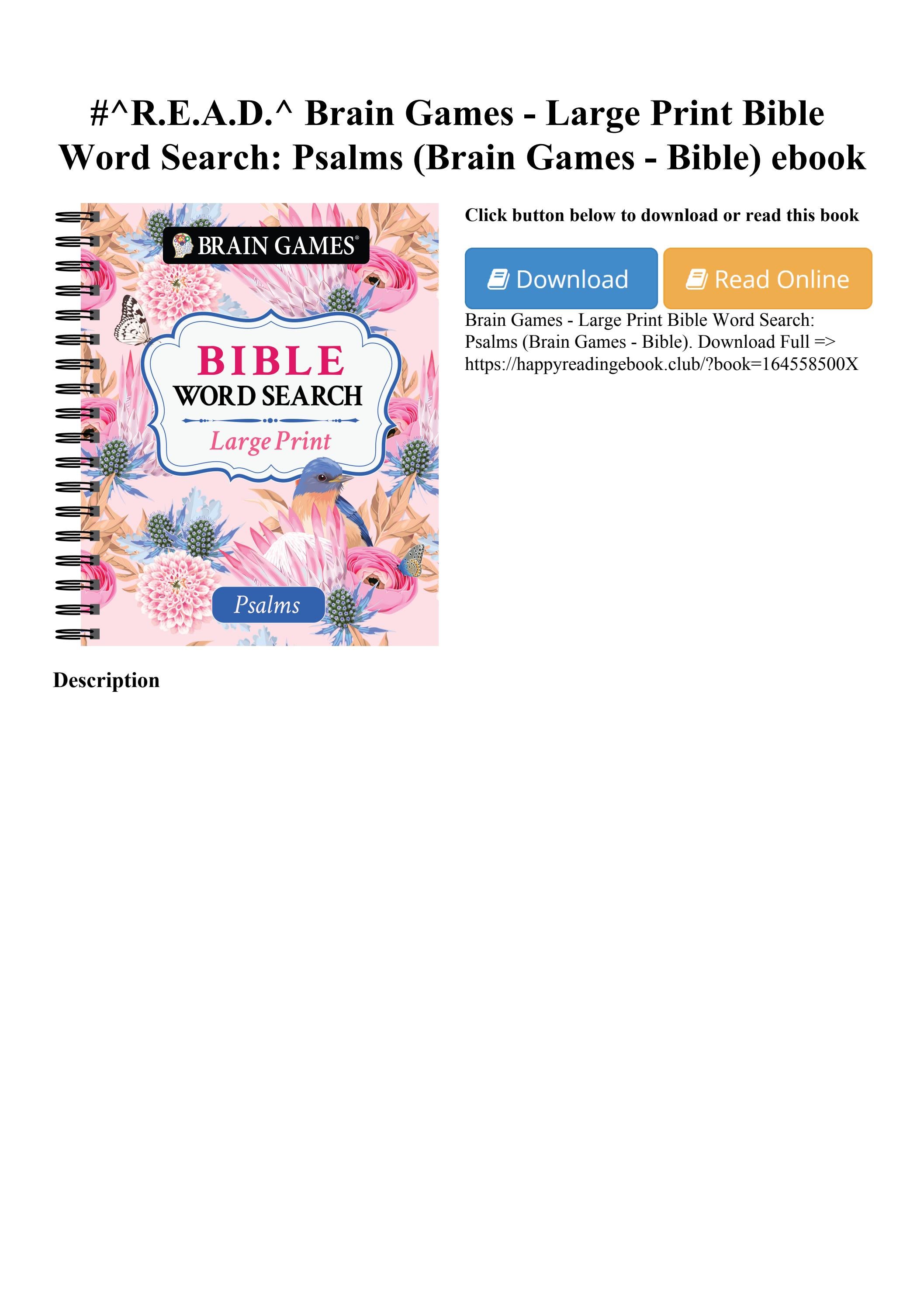 R E A D Brain Games Large Print Bible Word Search Psalms Brain r-e-a-d-brain-games-large-print-bible-word-search-psalms-brain