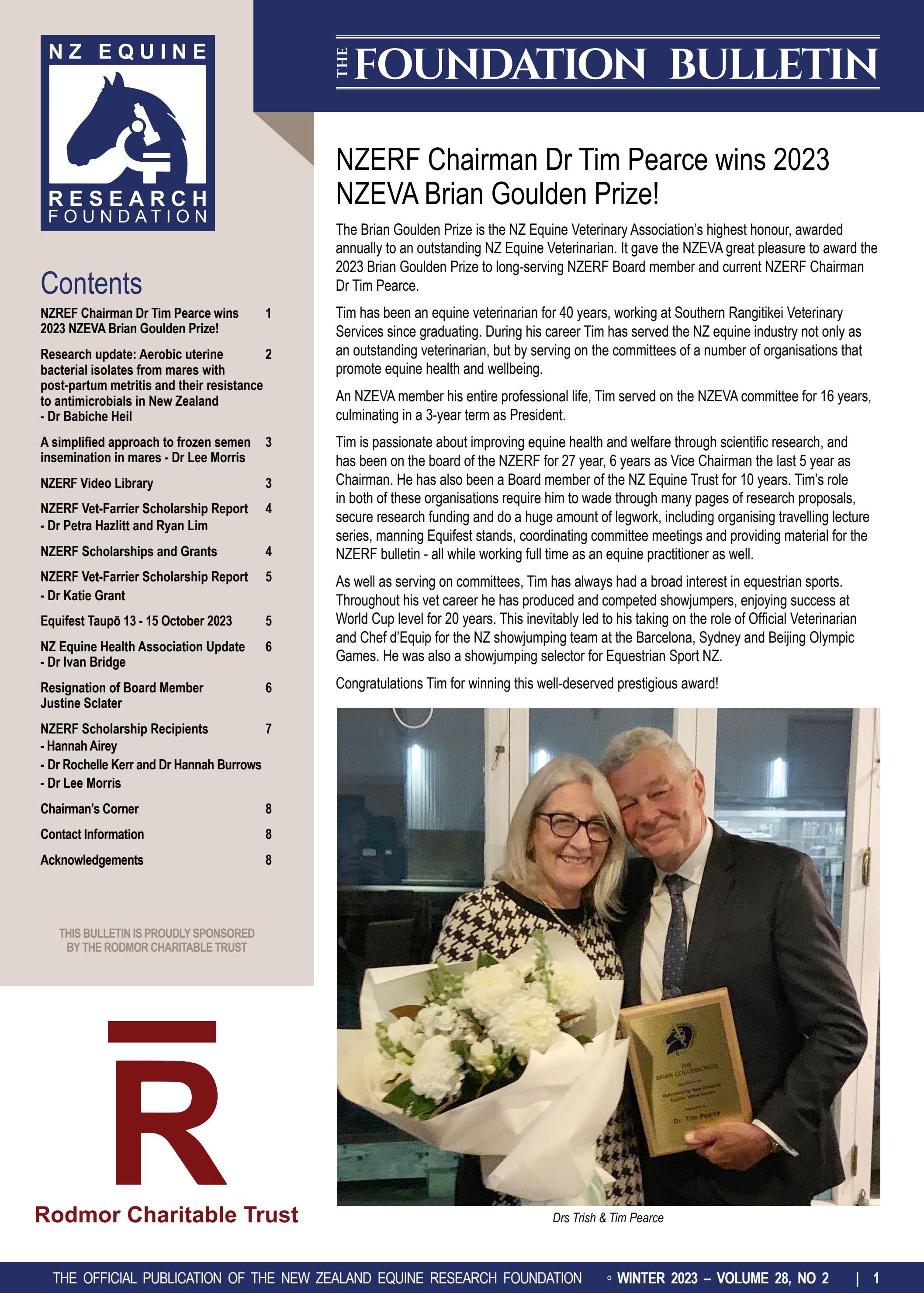 NZ Equine Research Foundation Winter Bulletin 2023 by