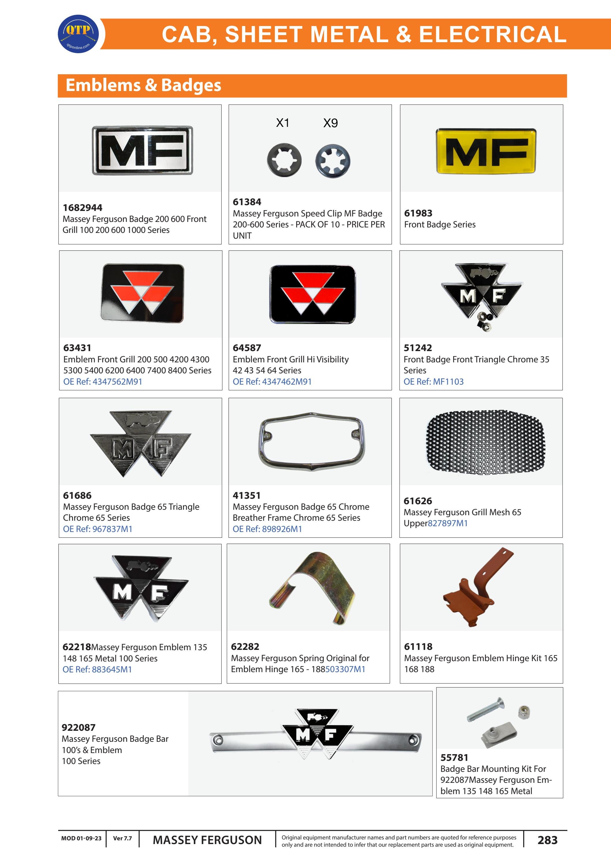 QTP Massey Ferguson Part Catalogue by Quality Tractor Parts - Issuu