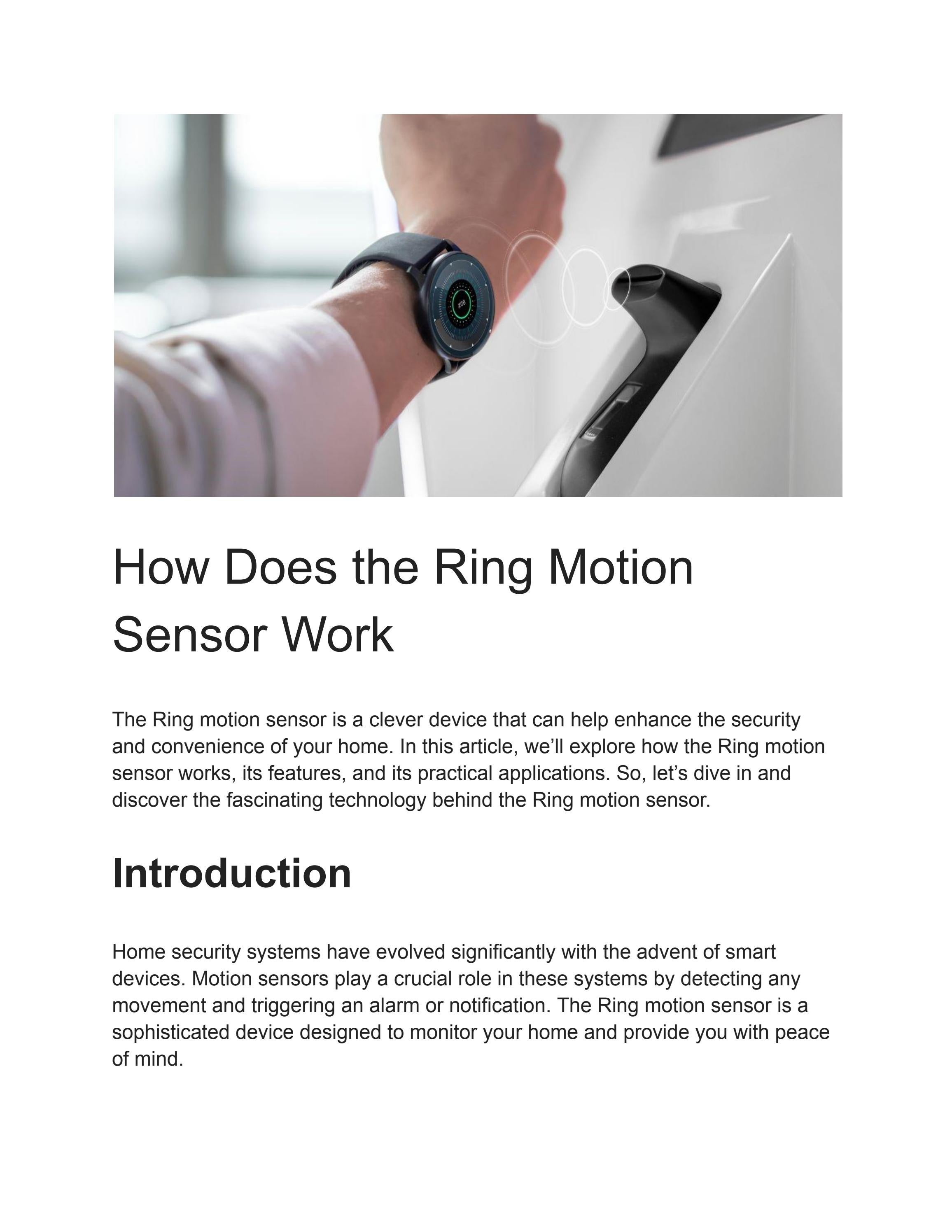 How Does the Ring Motion Sensor Work by toolsweb Issuu