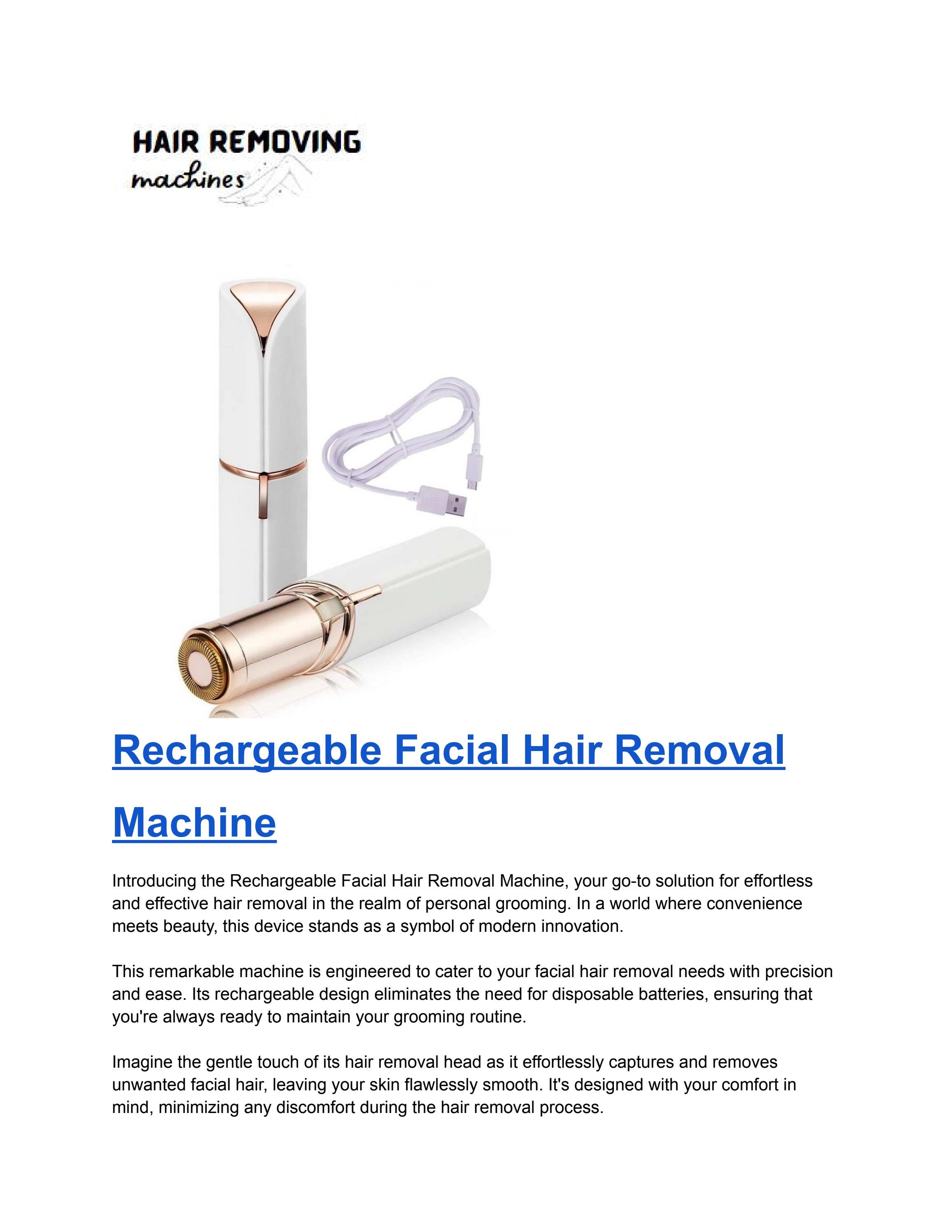 Rechargeable Facial Hair Removal Machine by Issuu