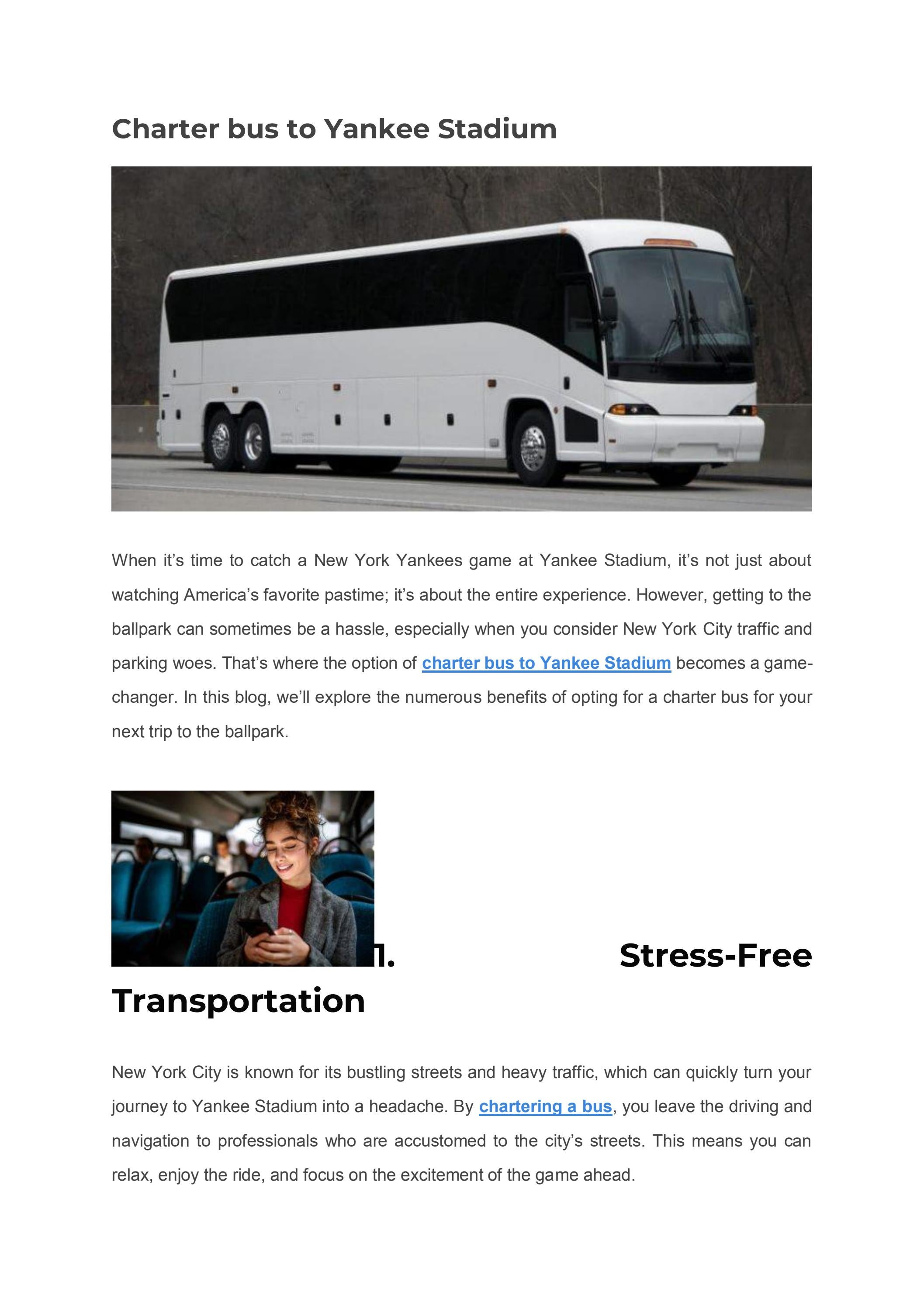 Charter Bus To Yankee Stadium 