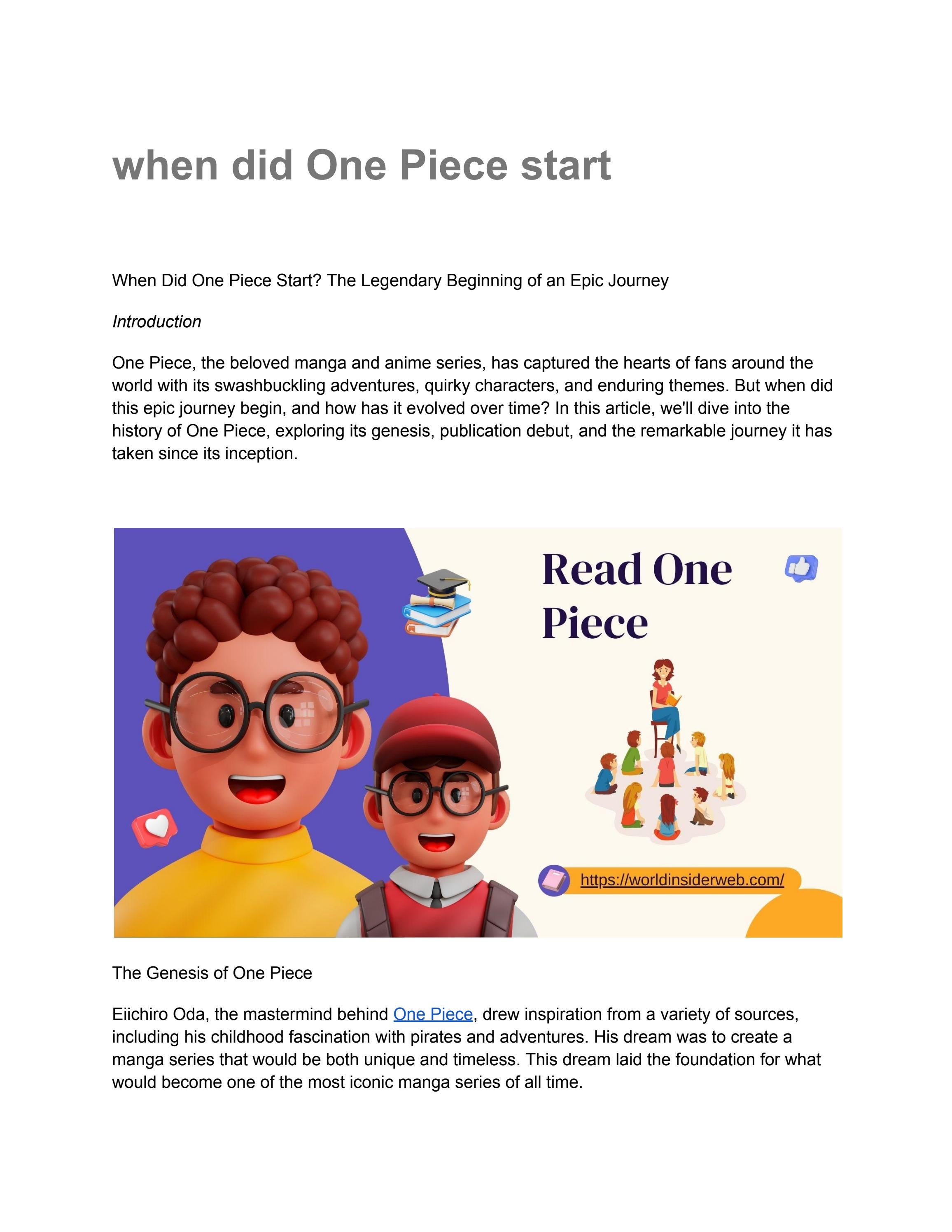 when did one piece start by google543 Issuu