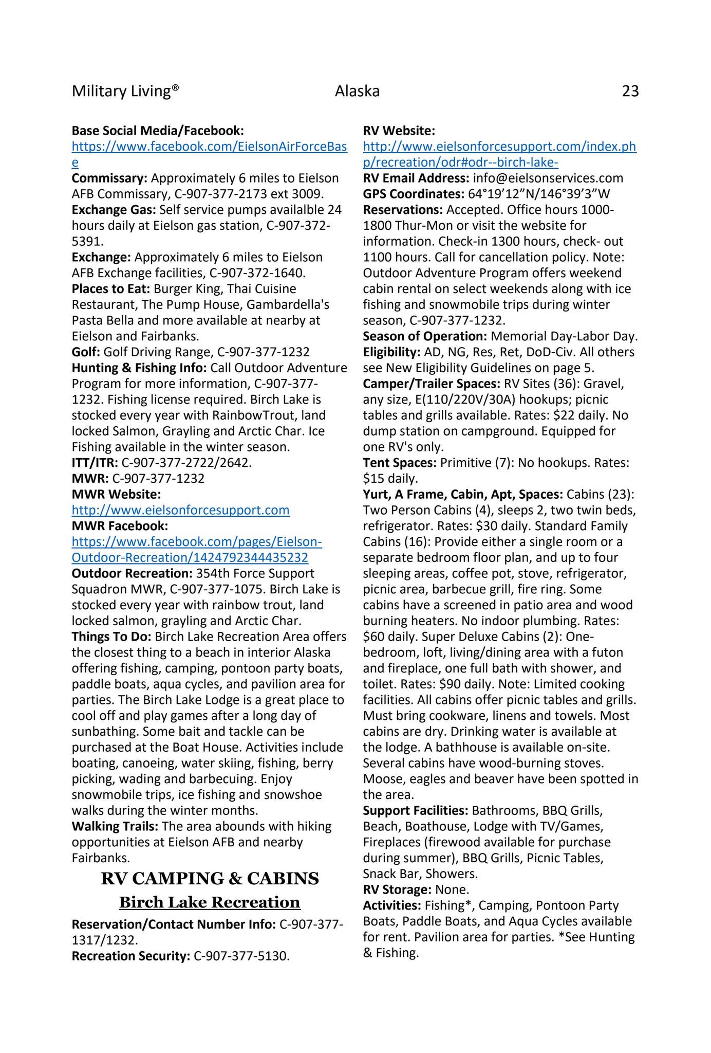 FREE SAMPLE RV, Camping & Cabins Travel Guide by MILITARY LIVING ...