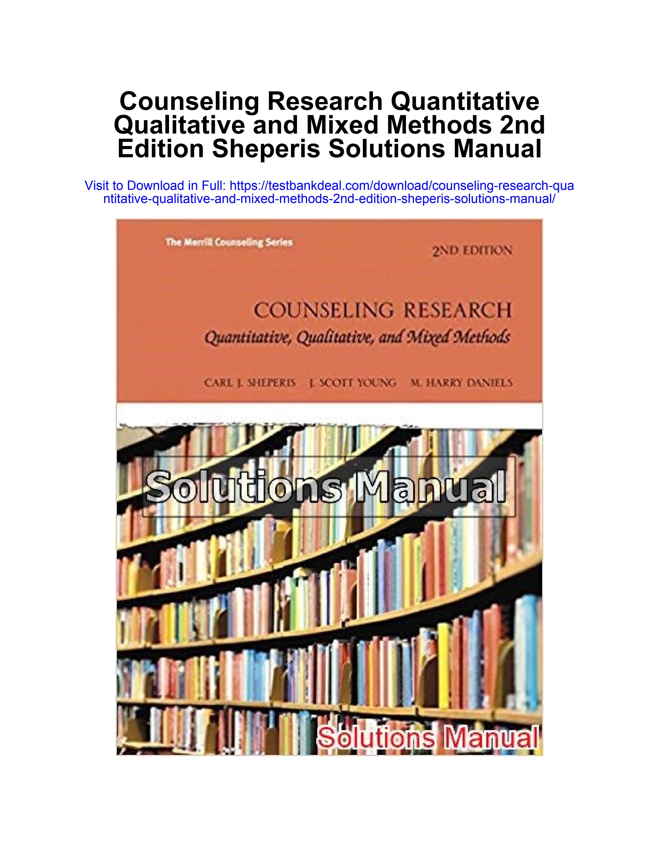 Counseling research quantitative qualitative and mixed methods 2nd