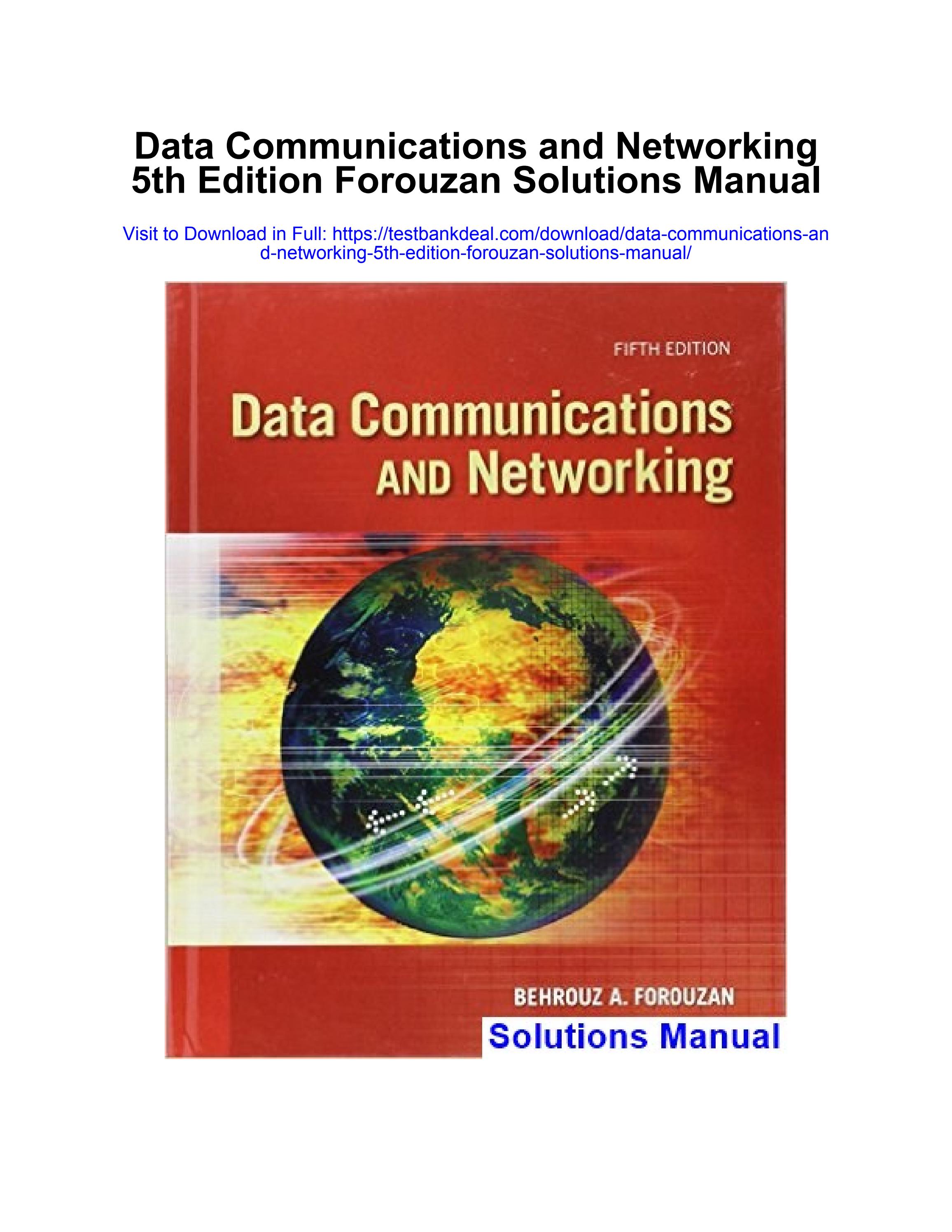 Data communications and networking 5th edition forouzan solutions
