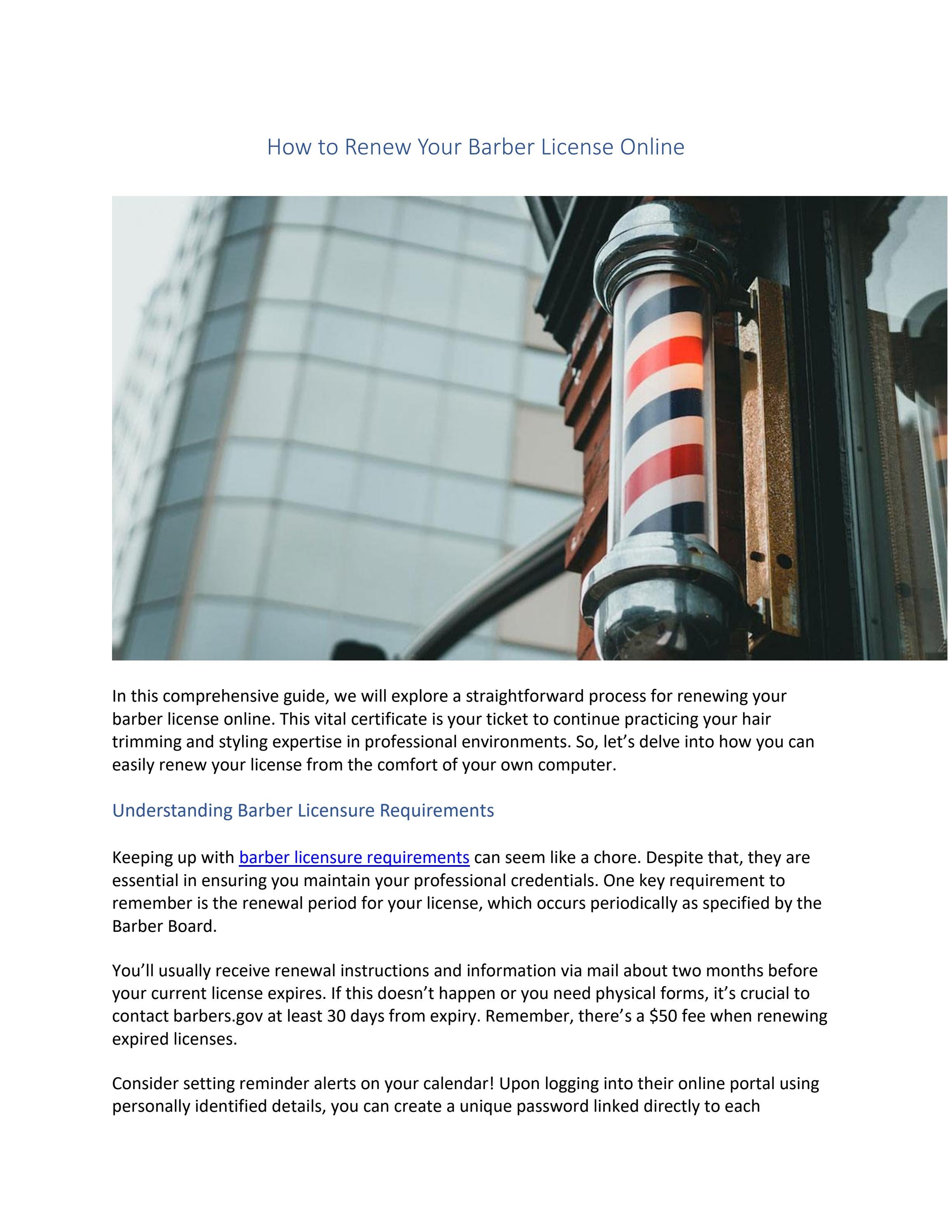 How to Renew Your Barber License Online by kadehall Issuu