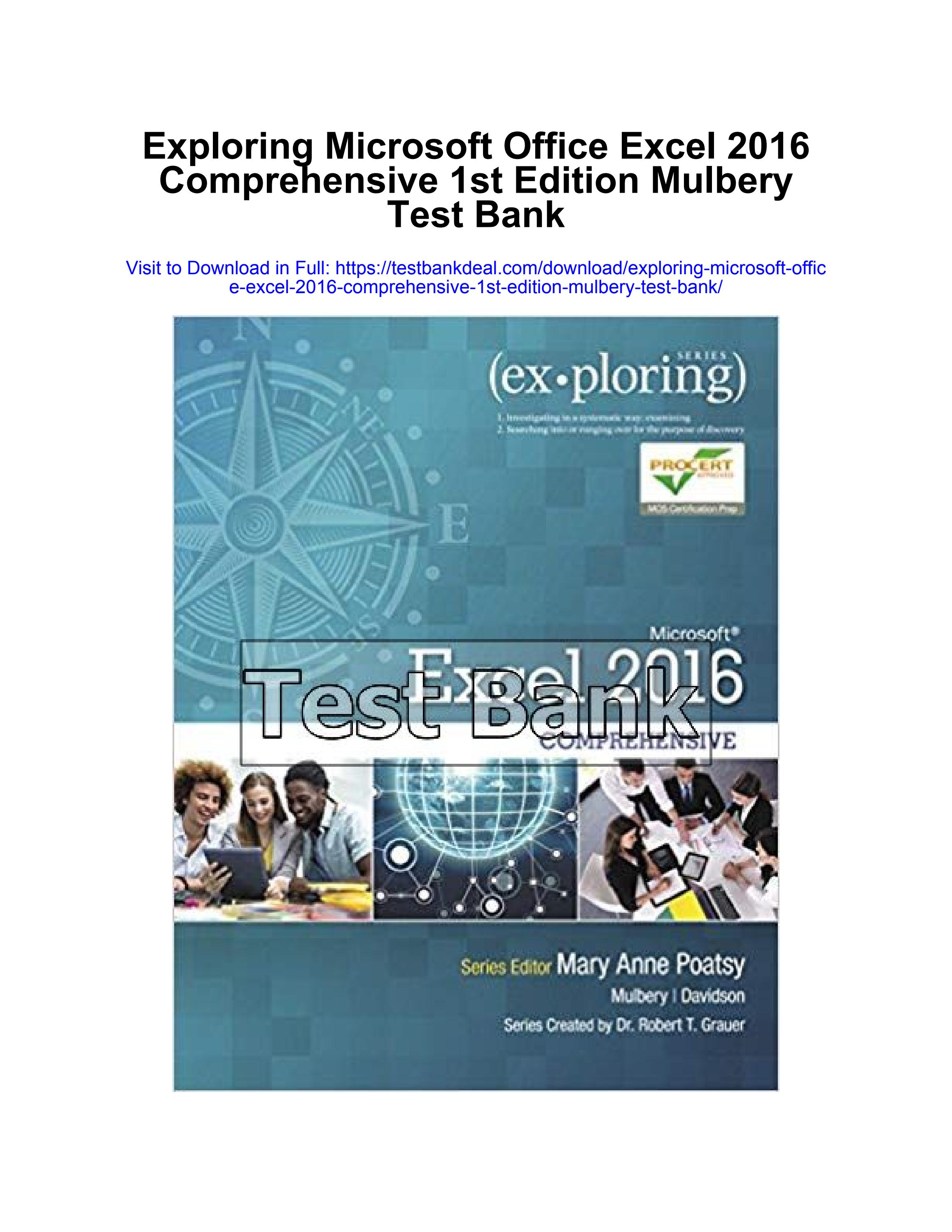 Exploring microsoft office excel 2016 comprehensive 1st edition mulbery ...