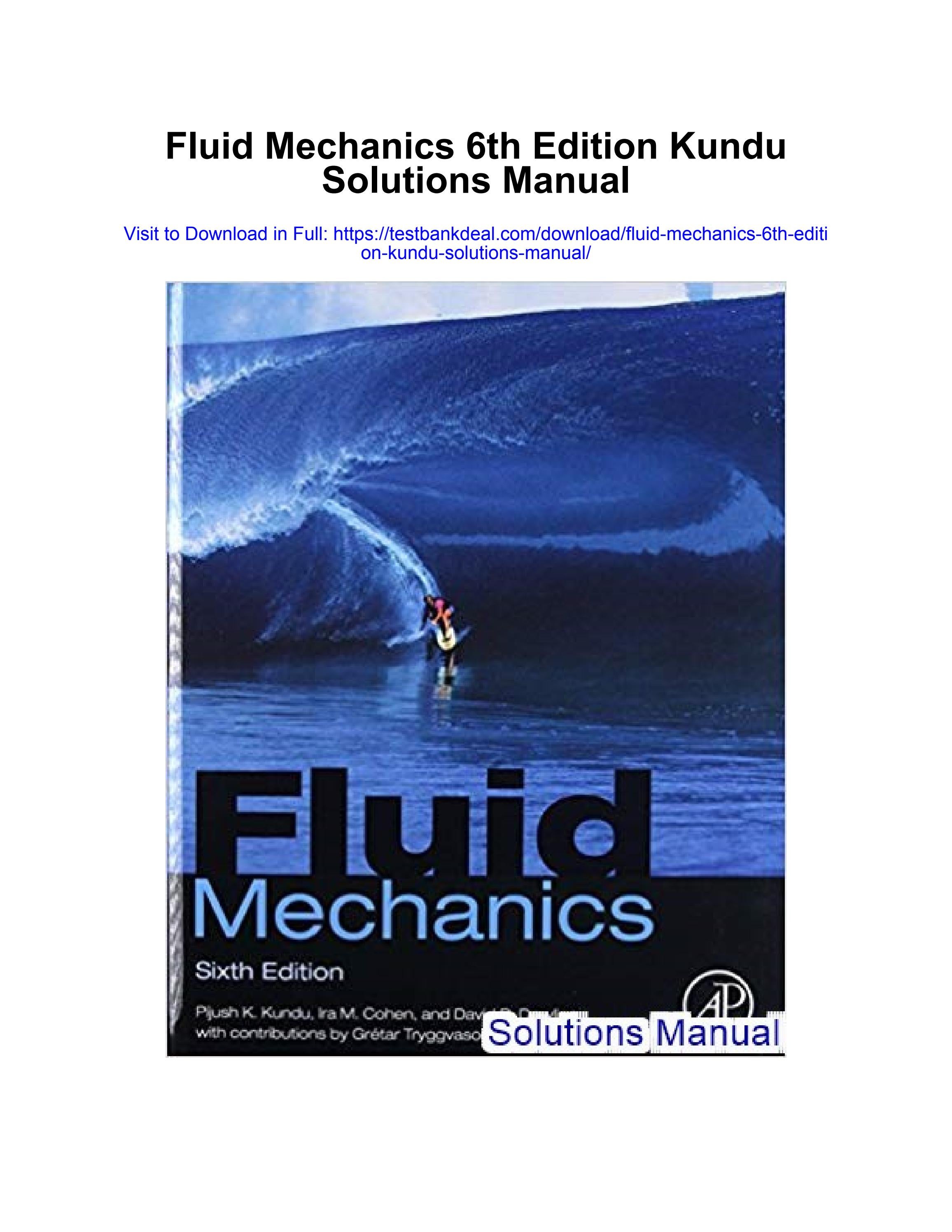 Fluid mechanics 6th edition kundu solutions manual by bryan.arnold331 Issuu