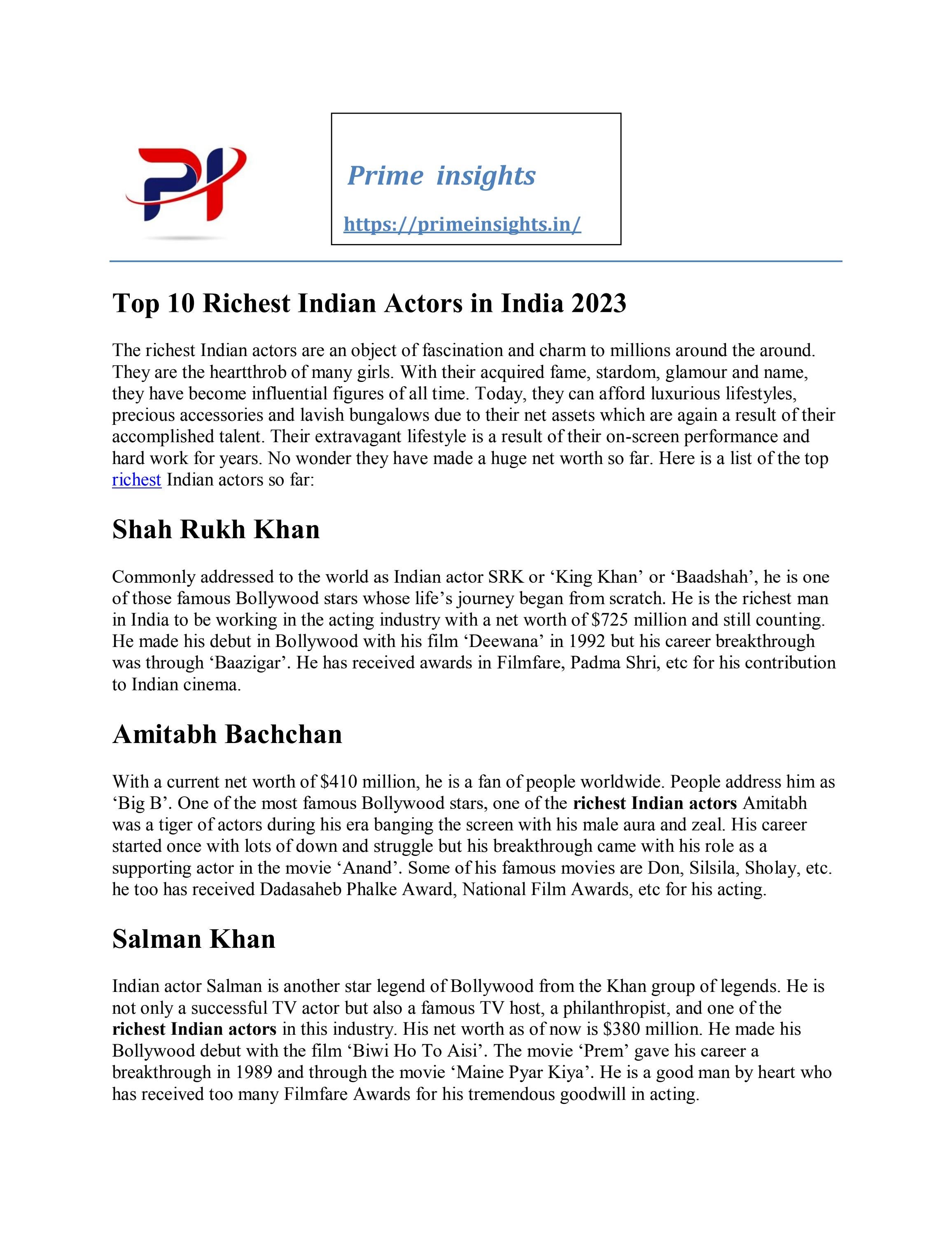 Top 10 Richest Actor In India By Prime Insights Issuu top-10-richest-actor-in-india-by-prime-insights-issuu