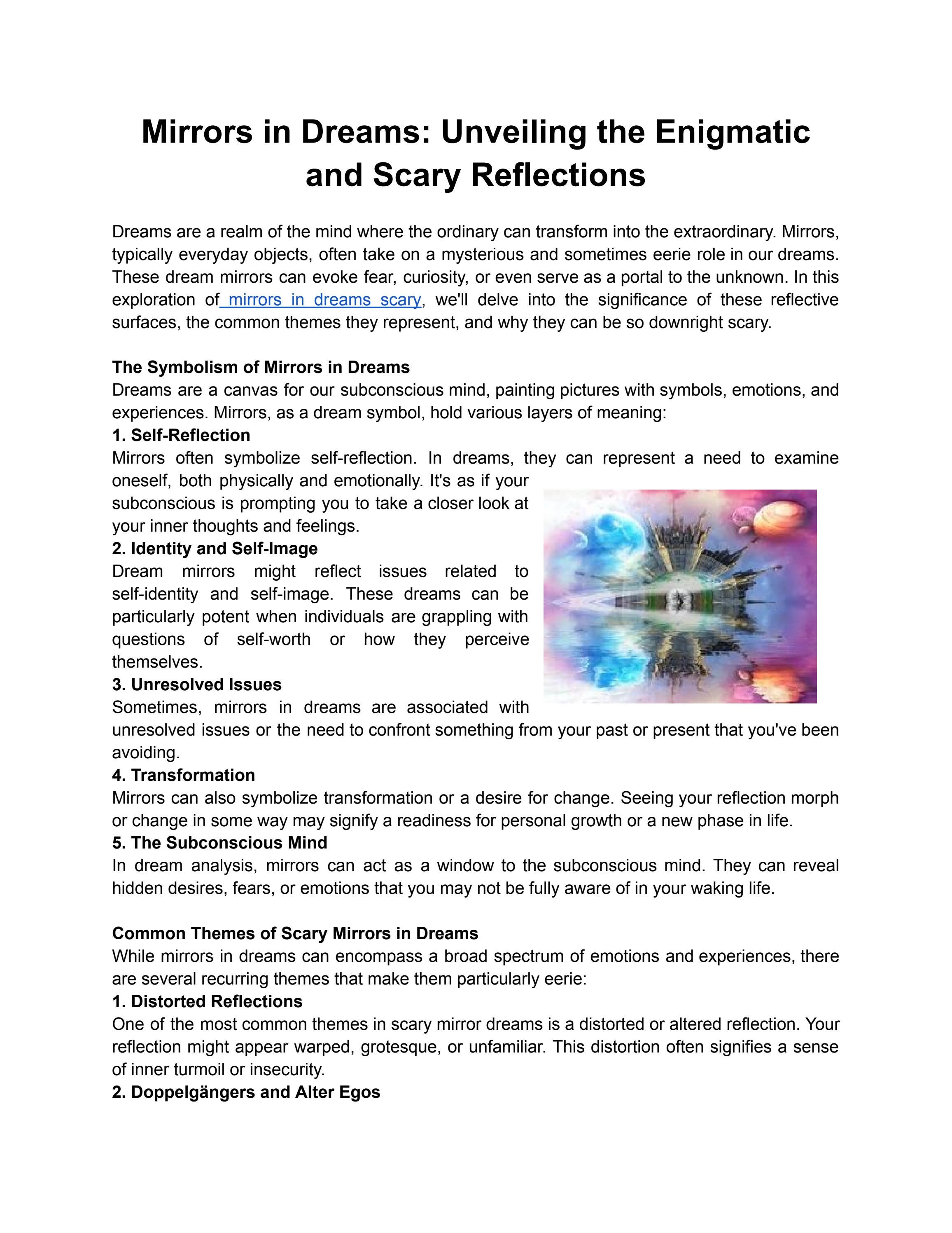 Why Are There No Mirrors In Dreams at Brian Doe blog