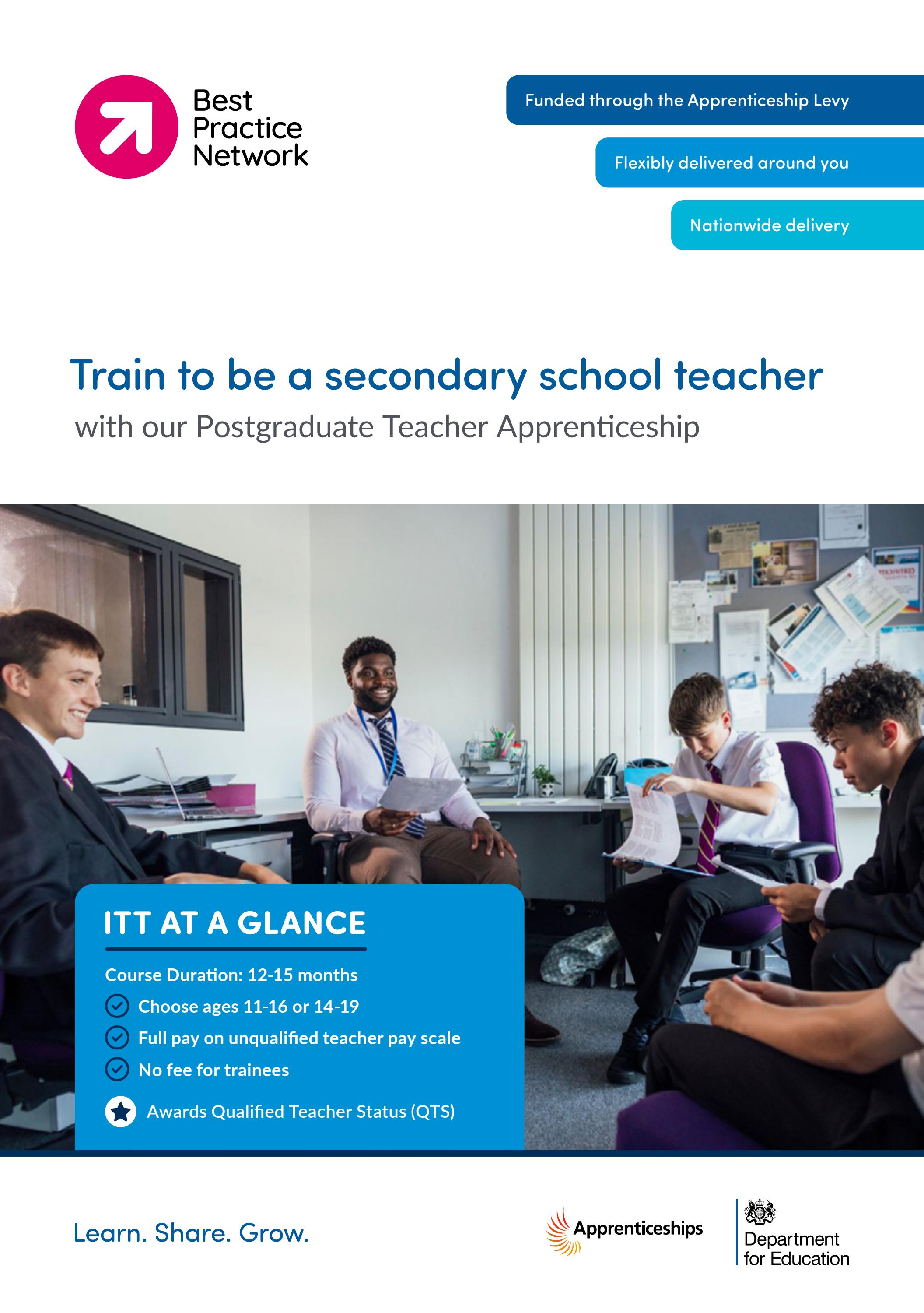 Initial Teacher Training Secondary Apprenticeship Brochure by Best