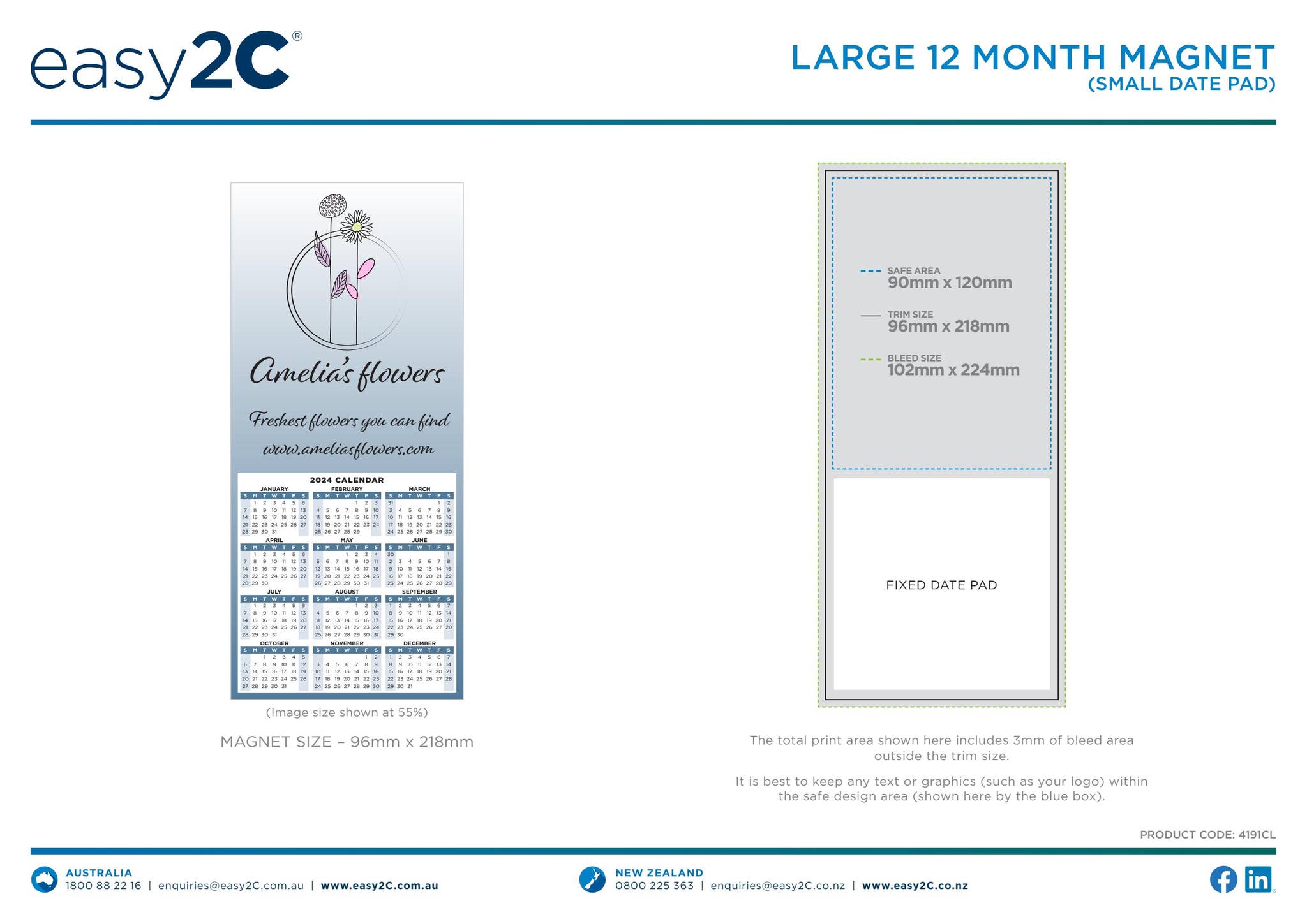 4191CL Large 12 Month Magnet (small date-pad) by easy2c - Issuu