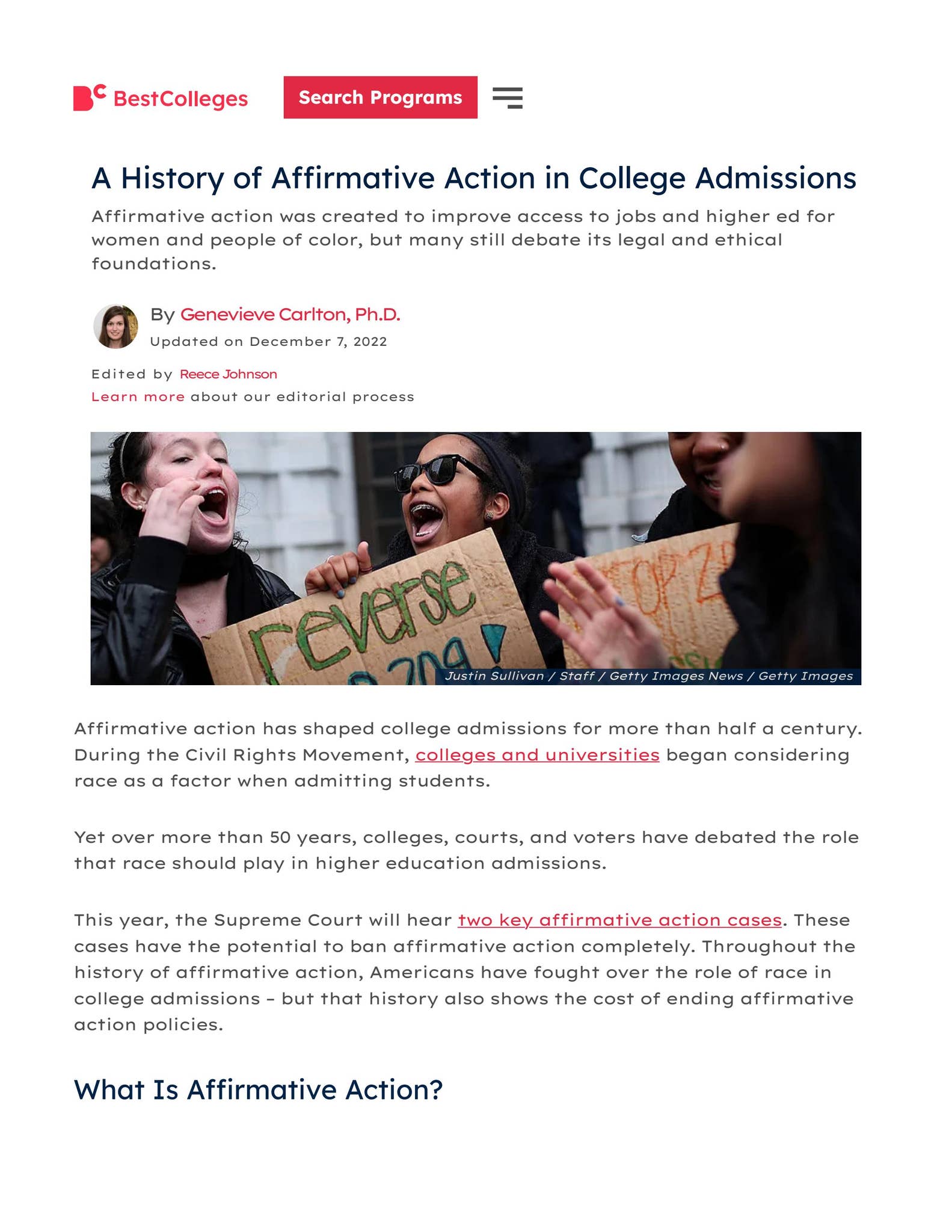 A History of Affirmative Action in College Admissions by Disruptor ...