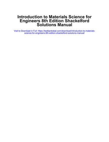 Introduction to materials science for engineers 8th edition 