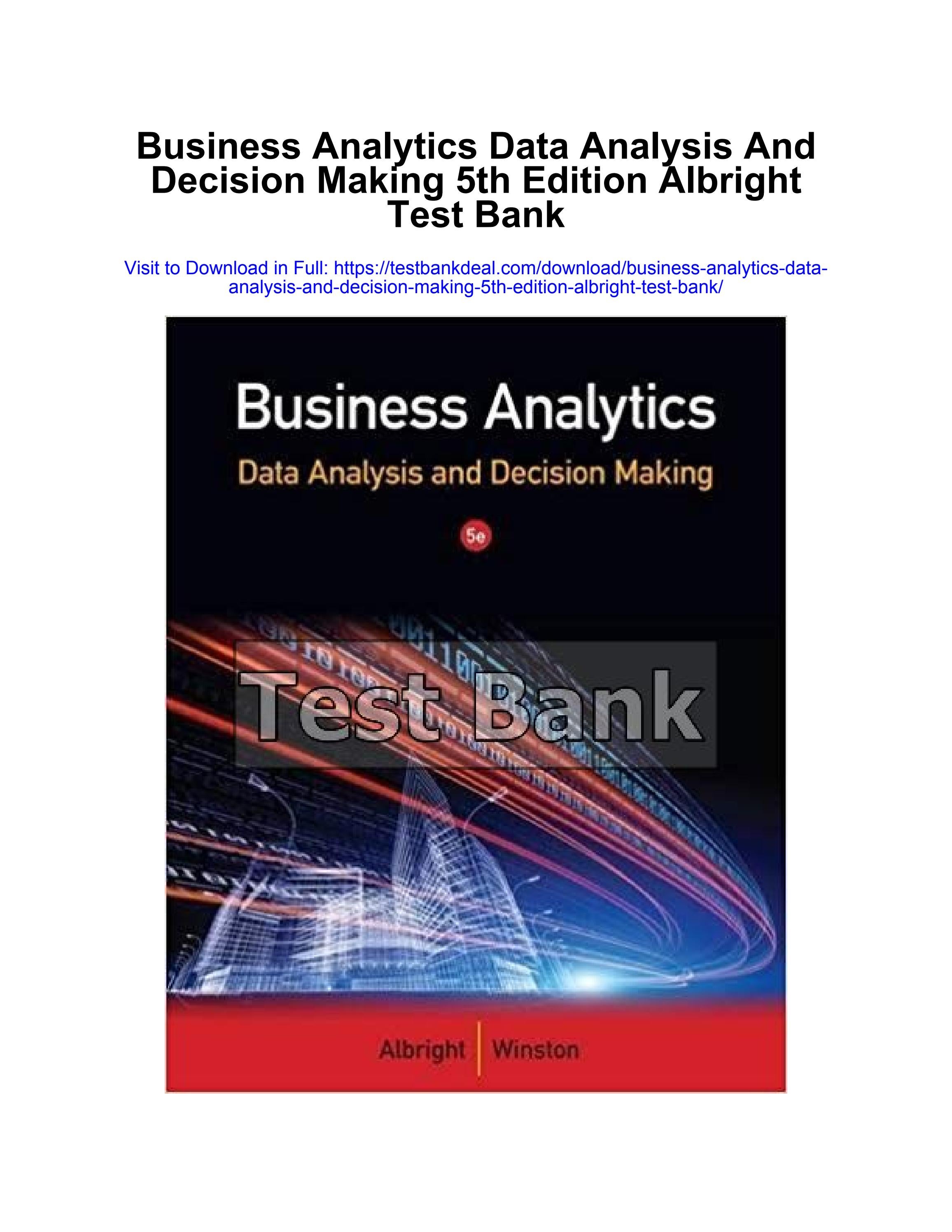 Business analytics data analysis and decision making 5th edition ...