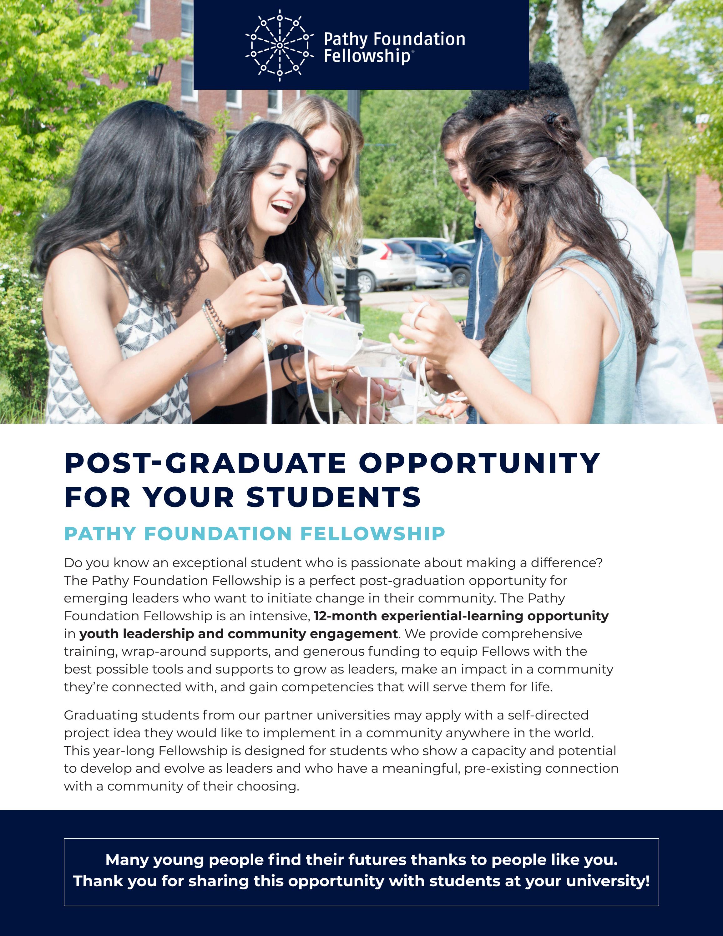 Post-Graduate Opportunity for Your Students-Four page brochure by ...