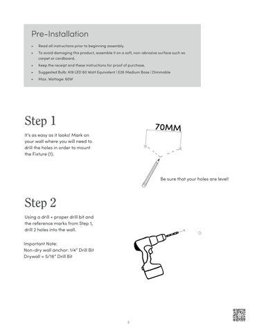 nathanjameshome 灯饰目录 · Daniel 壁灯 Instruction Sheet 第 5 页