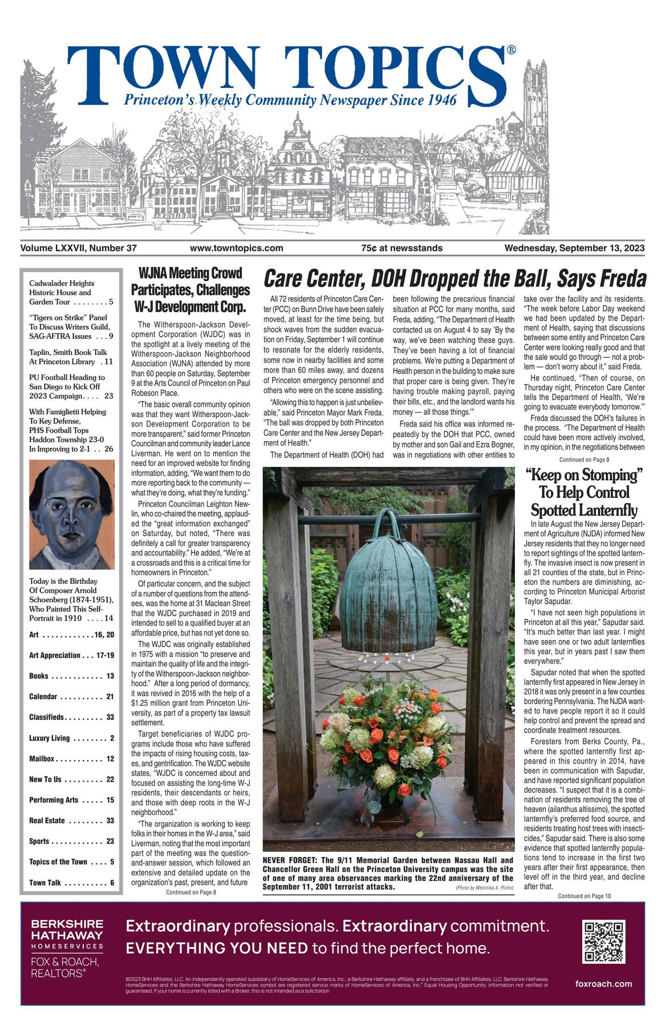 Town Topics Newspaper, September 13, 2023 by Witherspoon Media Group - Issuu