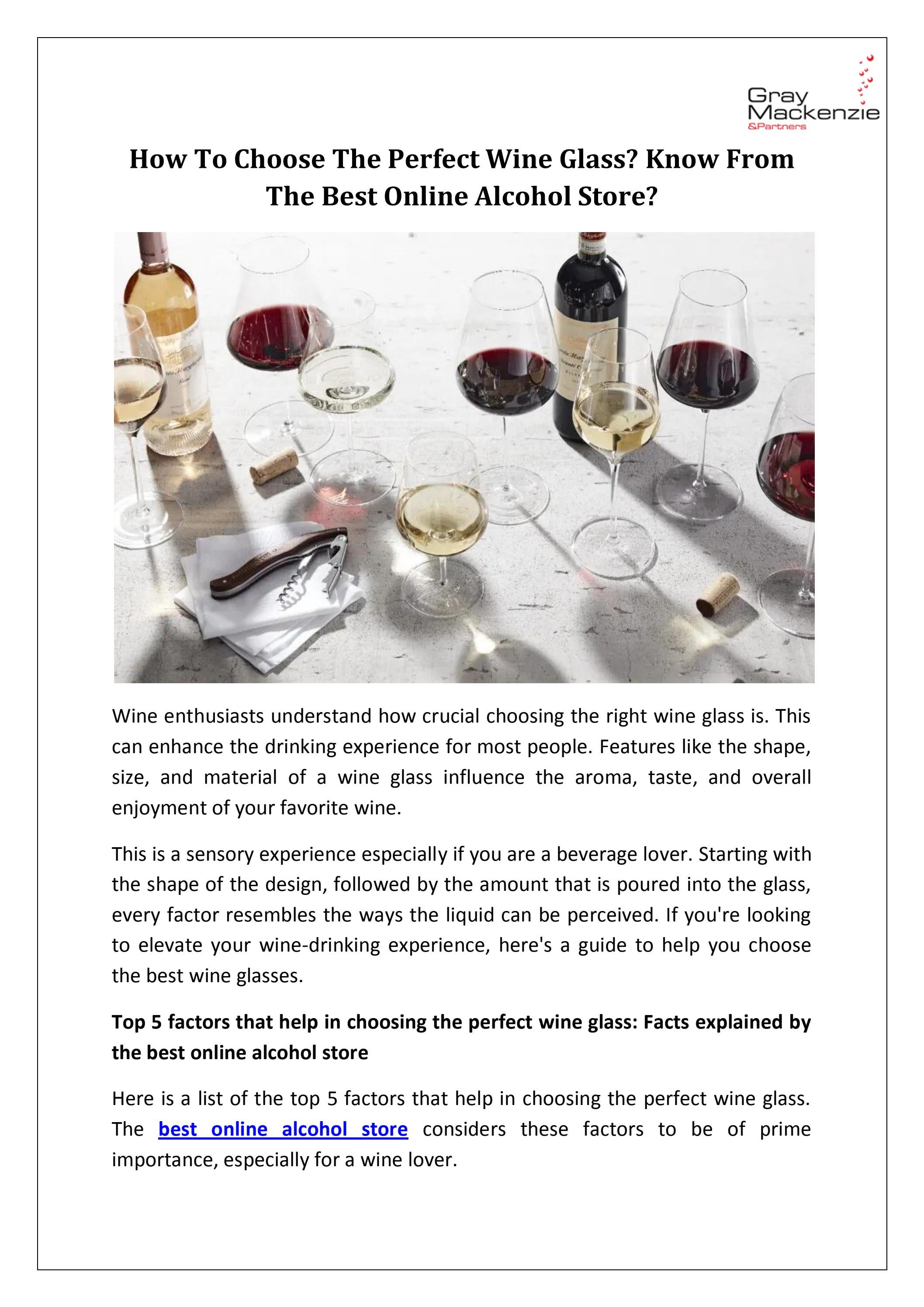 How To Choose The Perfect Wine Glass? Know From The Best Online Alcohol